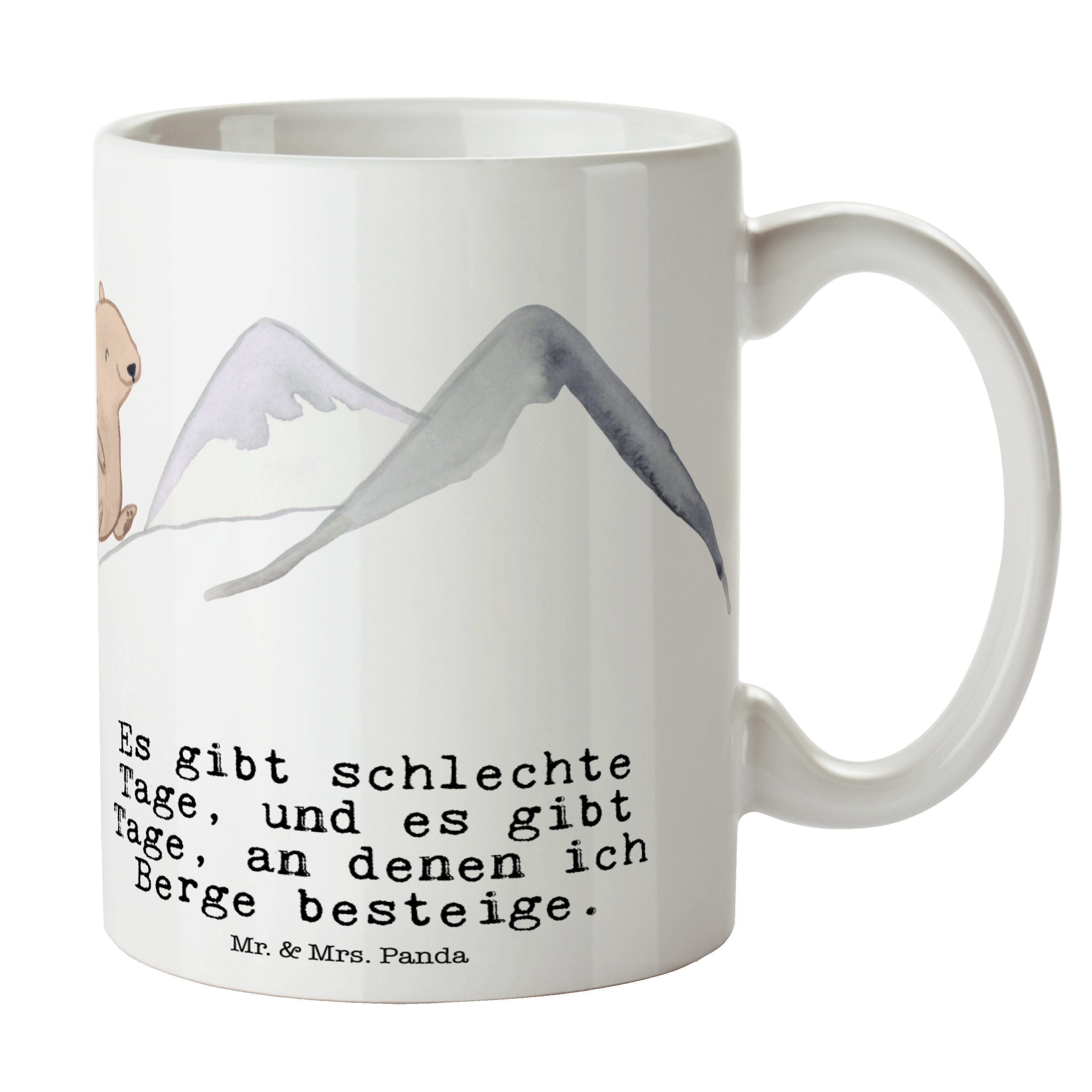 Weiß Sportart, - Geschenk, wande, Tage Bergsteigen - Bär Tasse Mr. Keramik Keramiktasse, Mrs. & Panda