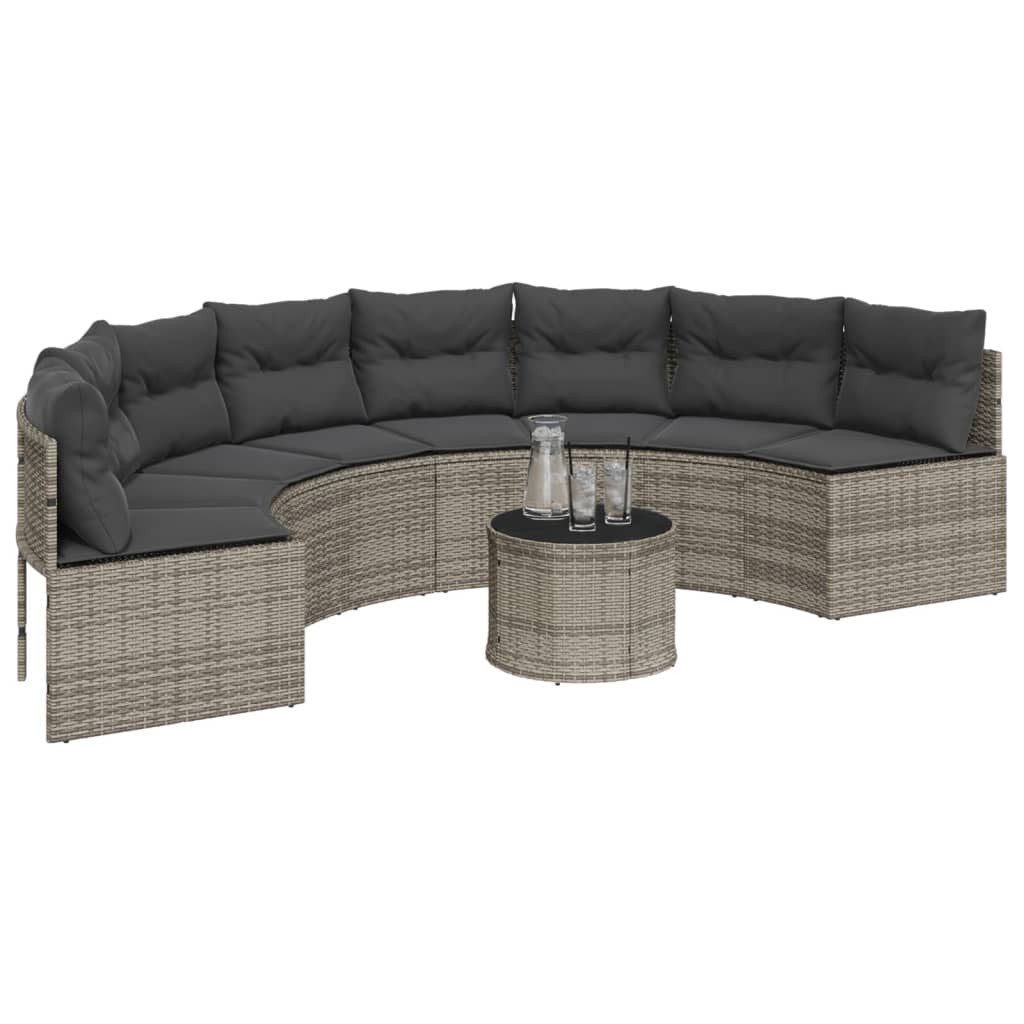 vidaXL Loungesofa Gartensofa mit Kissen Halbrund günstig online kaufen