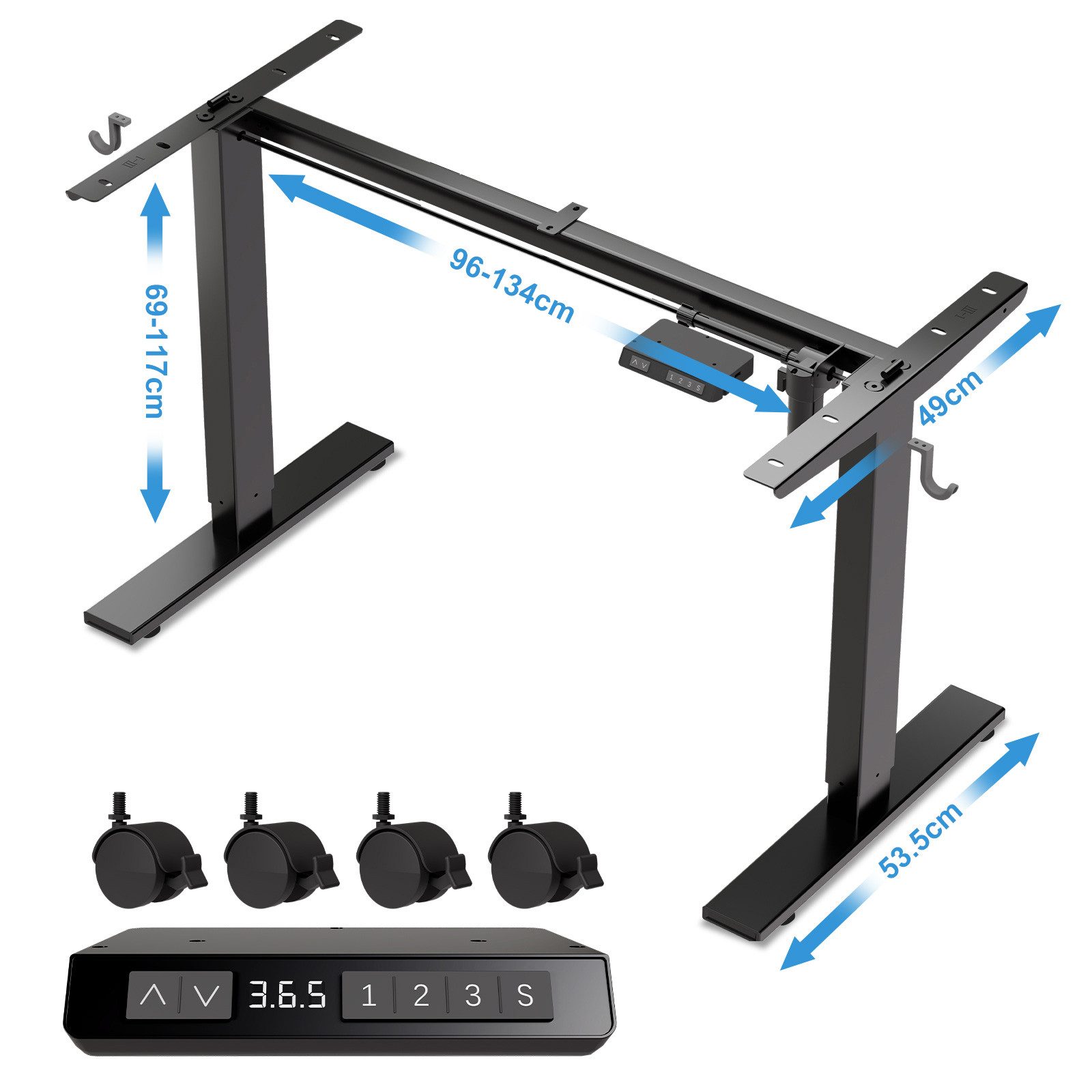 HOMAVO Schreibtisch Schreibtisch Höhenverstellbarer Tisch Gestell Elektrisc günstig online kaufen