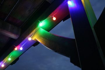 Coen Bakker Deco BV LED-Lichterkette LED Lichterkette 4,80 m Bunte LEDs 24er Partylichterkette, Gartenbeleuchtung, kleine Kunststoffkugeln mit angenehmen Licht