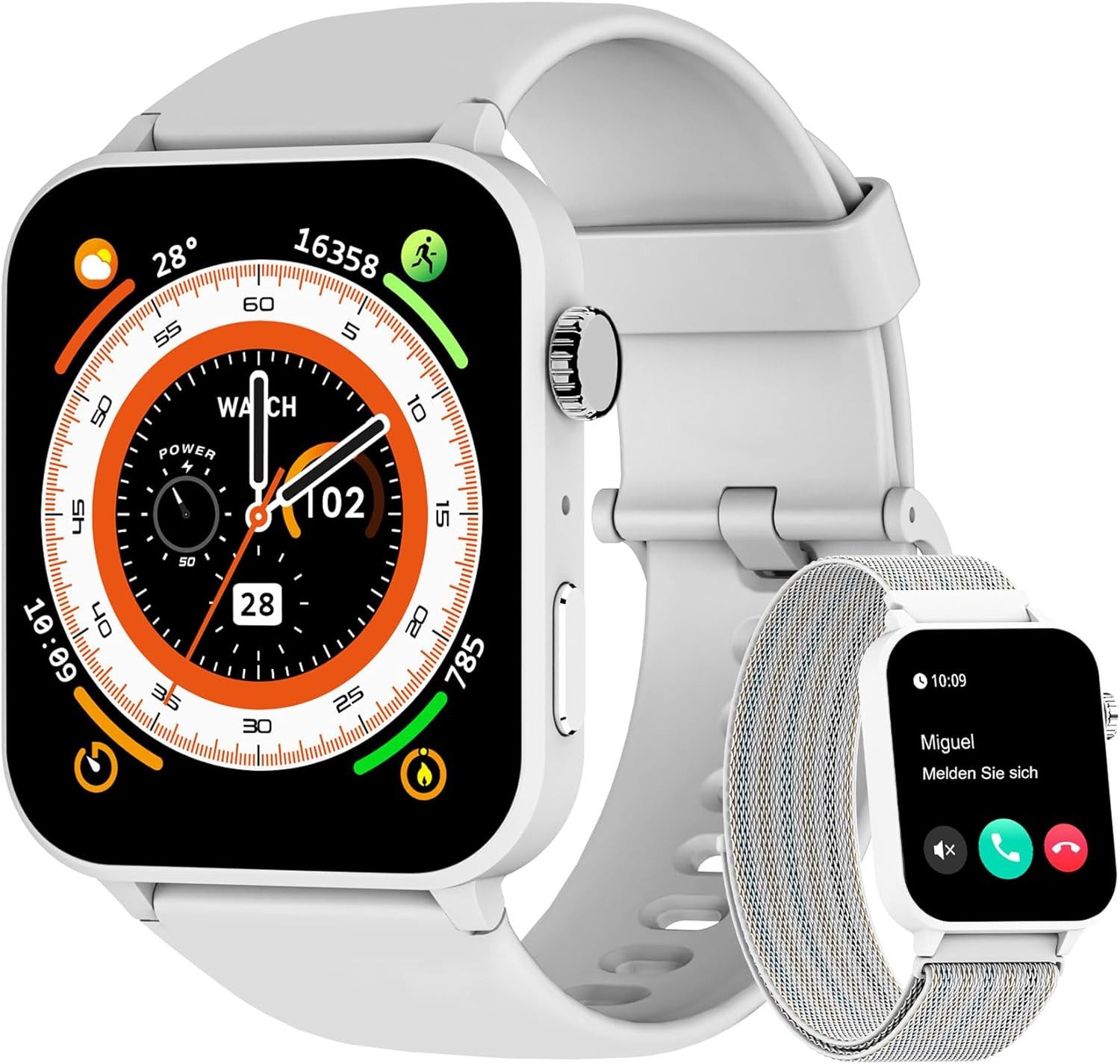 blackview R30 PRO Fitnessuhr Pulsuhr Schrittzähler Smartwatch (4.6 cm/1.83 Zoll), 1-tlg., 100+ Sportmodi und Gesundheitsüberwachung