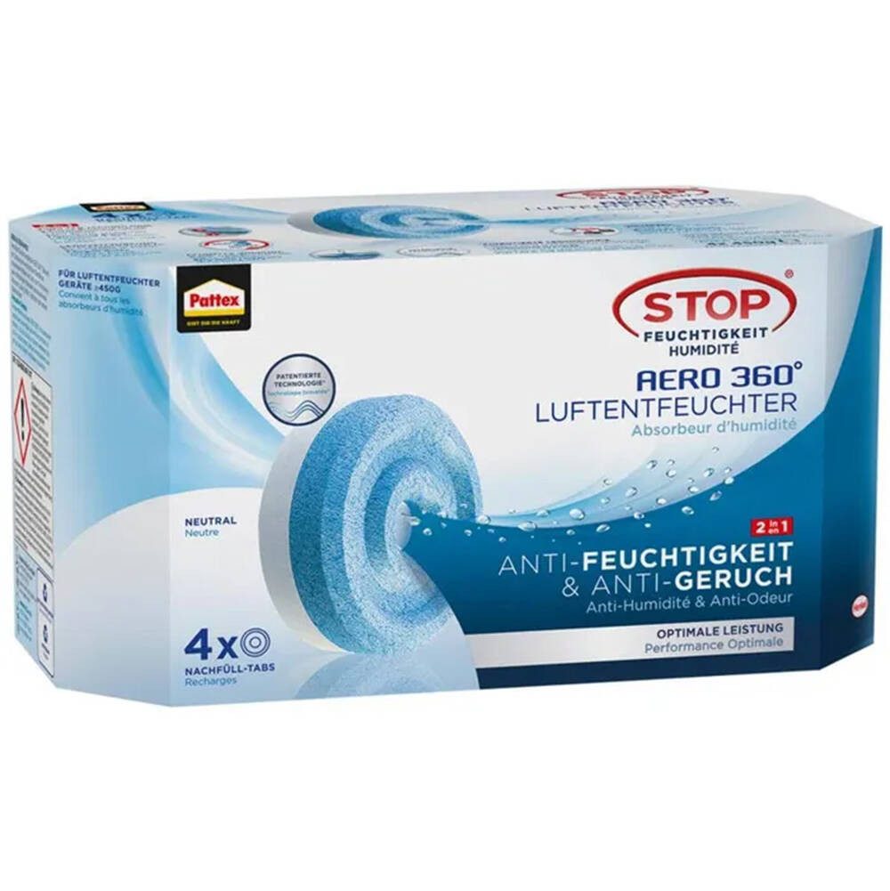 Pattex Luftentfeuchter-Nachfüllpack AERO 360°, Packung, 4x Tab 450g, Nachfü günstig online kaufen