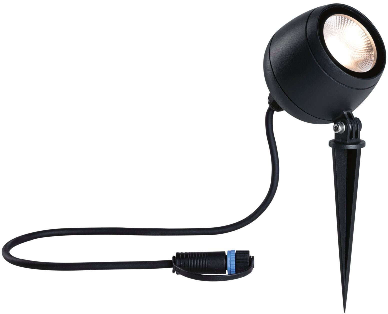 Paulmann LED Gartenleuchte Outdoor Plug & Shine Spot Kikolo 60° 3000K anthrazit, LED fest integriert, Warmweiß, Outdoor Plug & Shine Spot Kikolo 60° 3000K anthrazit
