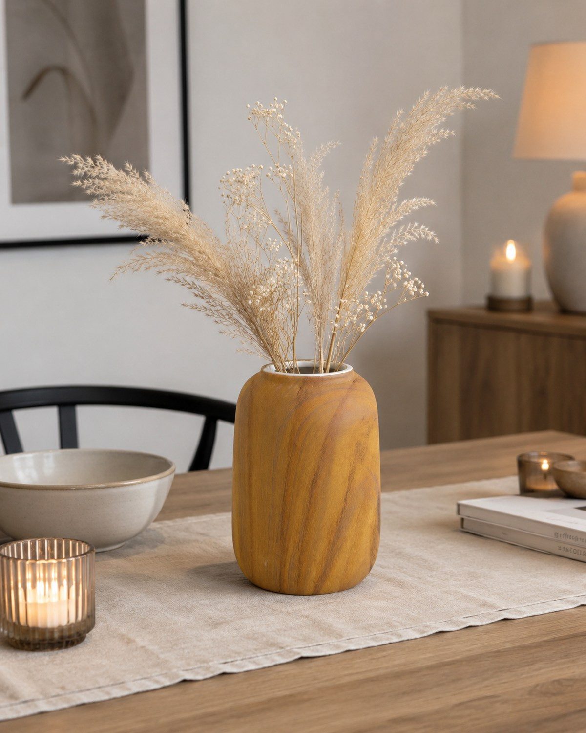 RIFFELMACHER & WEINBERGER Christbaumschmuck Deko Vase Porzellan, Holzdesign Hellbraun, 13×17 – Bild 5 von 5