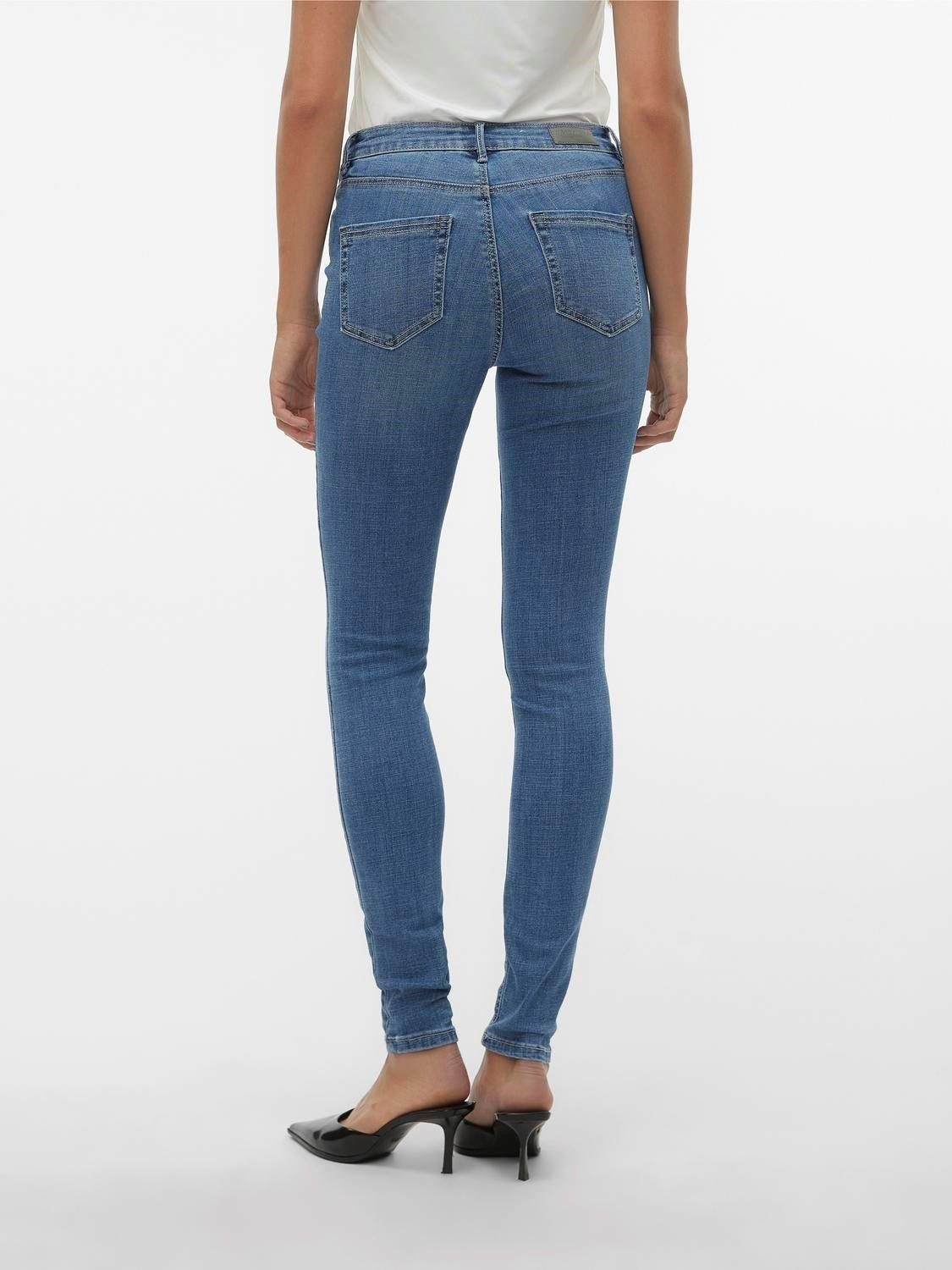 Vero Moda Skinny-fit-Jeans Vero Moda Damen Skinny-Fit Jeans-Hose - VmFlash Hose Stonewashed