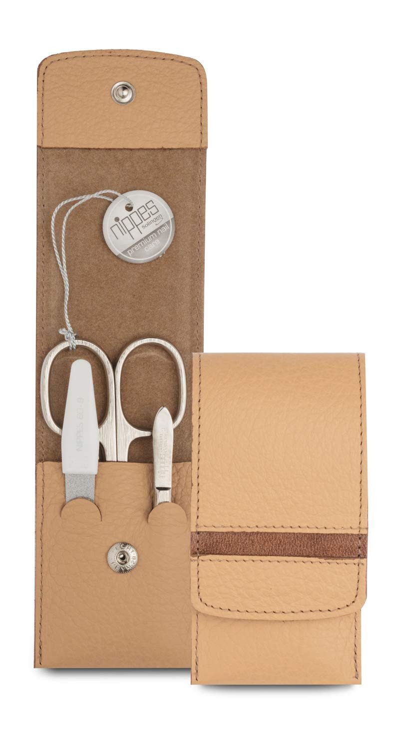 nippes Solingen Maniküre-Etui Maniküre Set GAP, Rindleder-Etui und hochwertige Instrumente, 3 tlg., echtes Leder außen und innen