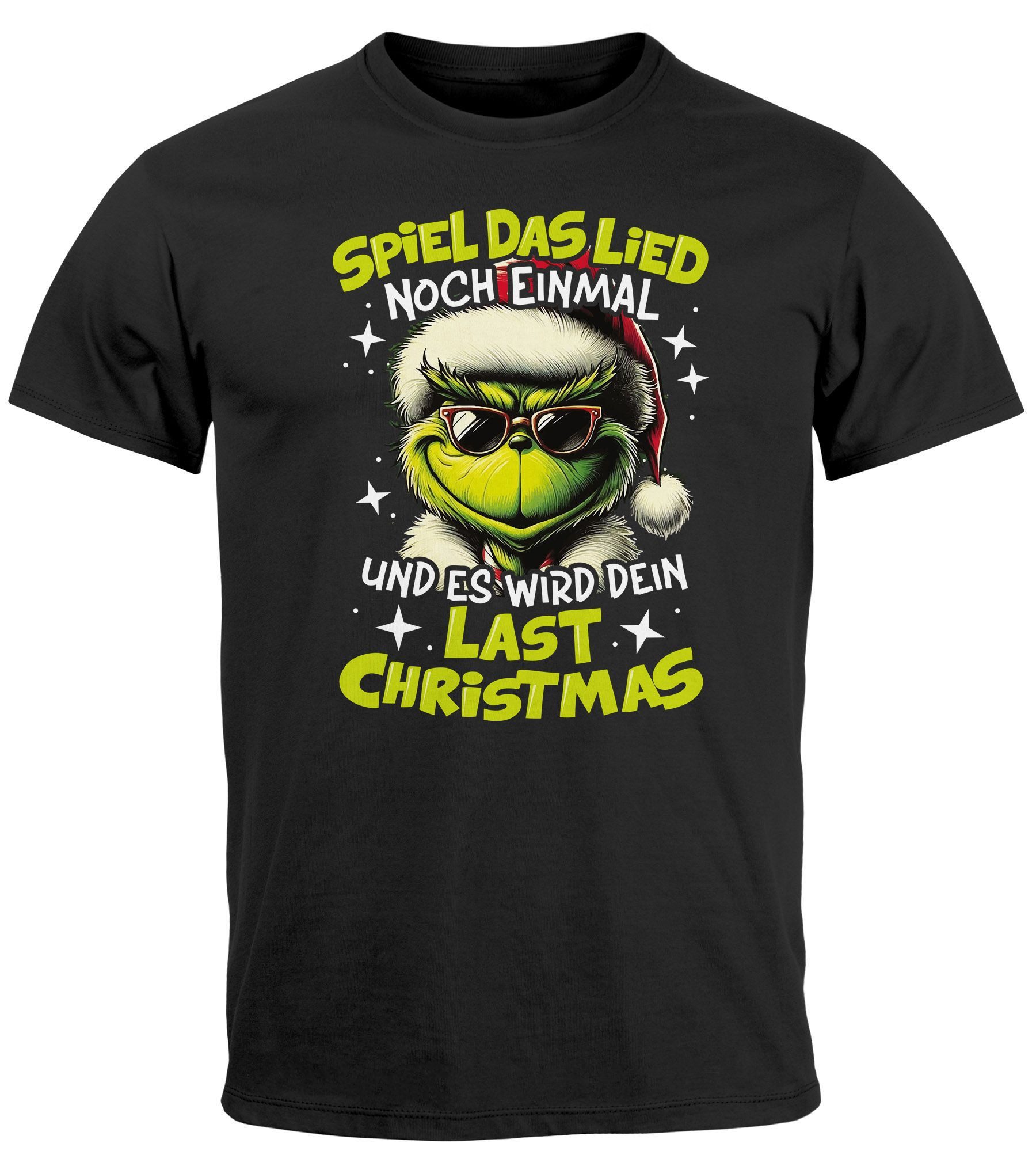 Print-Shirt Herren T-Shirt Weihnachten Spiel das Lied Weihnachtsshirt Grinch
