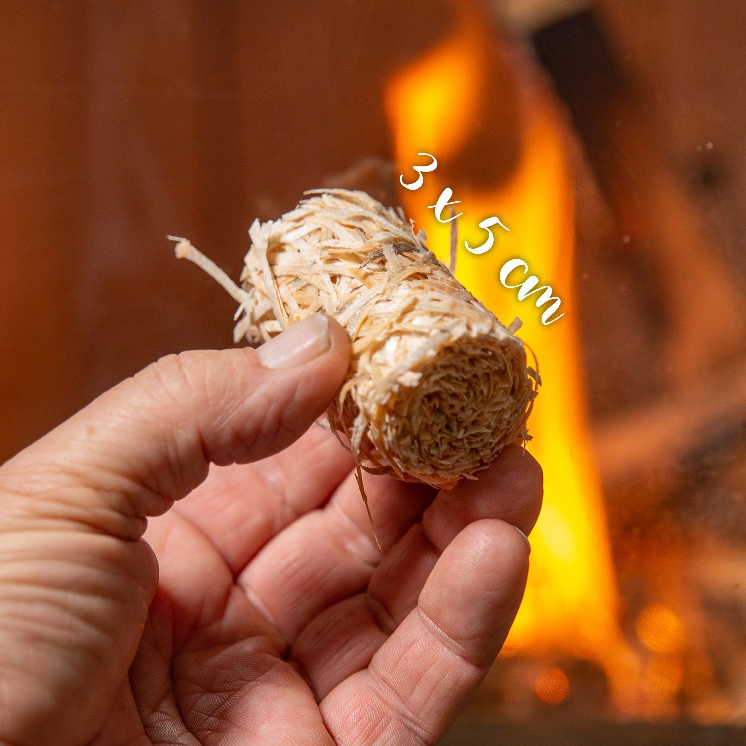 naturling Grillanzünder Holzwolle Anzünder gewachst 10kg - ca. 800 Stück, (Großgebinde, 800-St), mit Vorratsbeutel