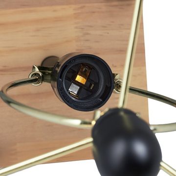 relaxdays Stehlampe Stehlampe mit Regal Holzoptik und Stahl