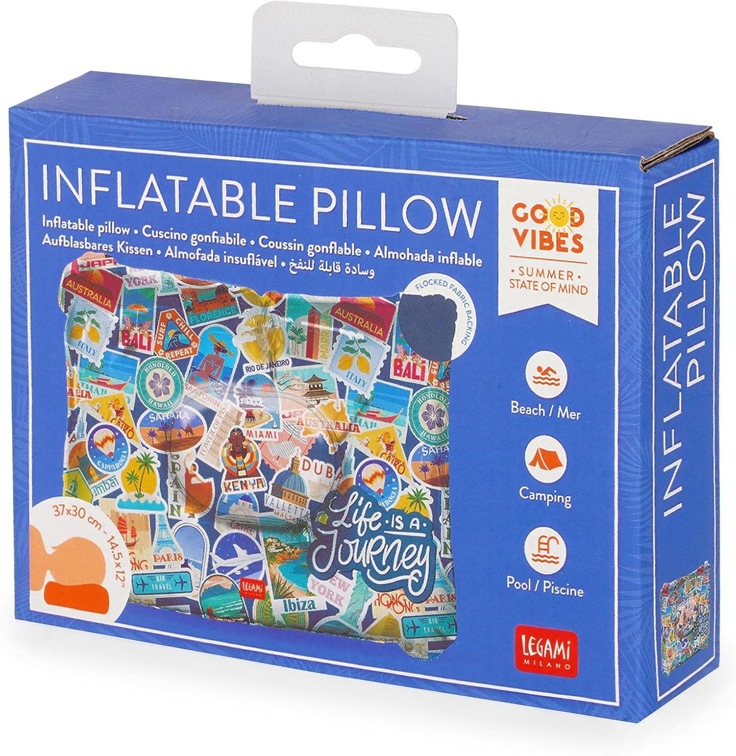 Legami Strandtasche LEGAMI Aufblasbares Kissen Travel Stickers Ø40 cm