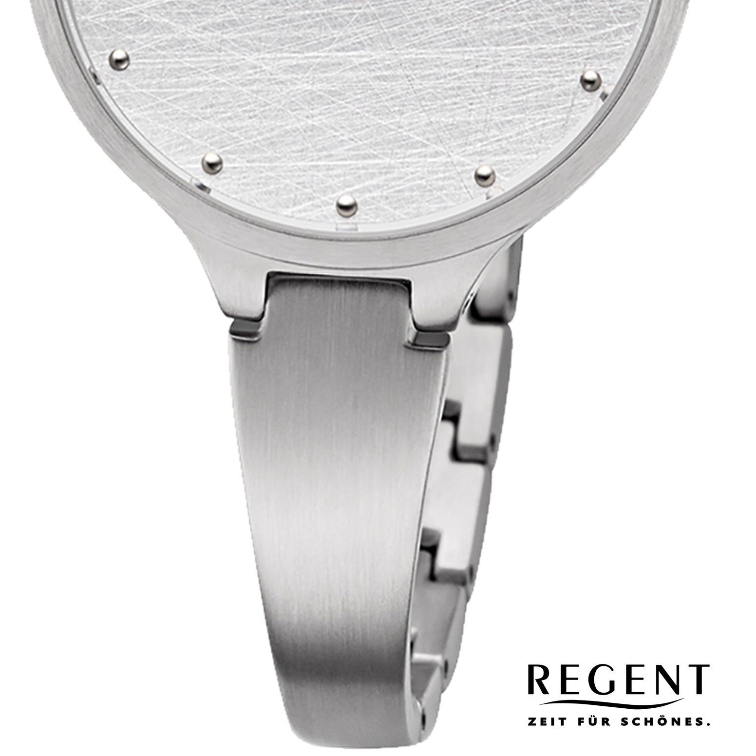 Damen 33mm), (ca. Edelstahlarmband Damen Uhr Regent rund, Regent Quarzuhr mittel BA-559 Edelstahl, Armbanduhr Quarz