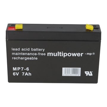 Multipower Multipower Blei-Akku MP7-6 Pb 6V 7Ah Fatson 4,8mm Bleiakkus