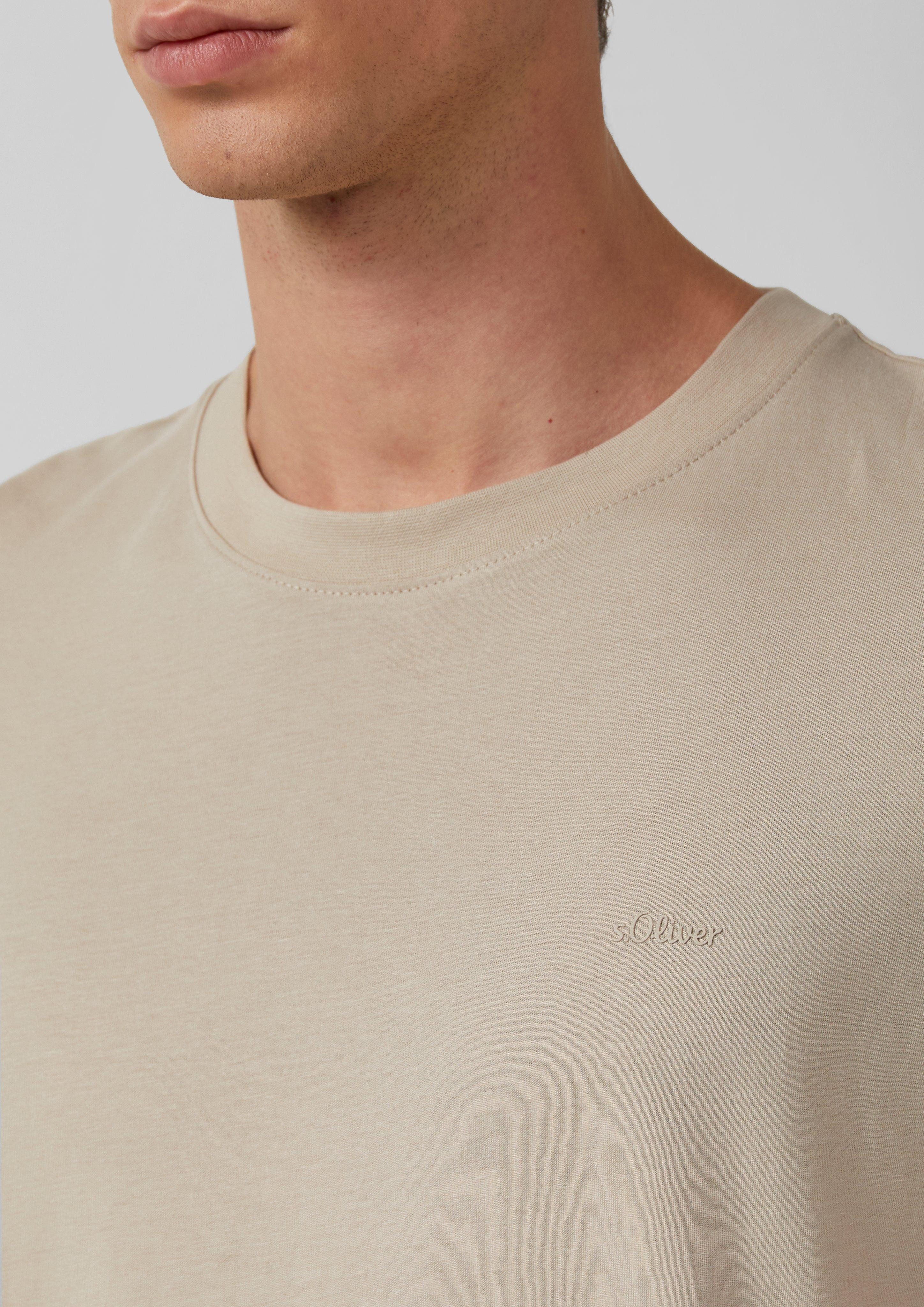 s.Oliver Kurzarmshirt Baumwoll-T-Shirt mit Logo-Print günstig online kaufen