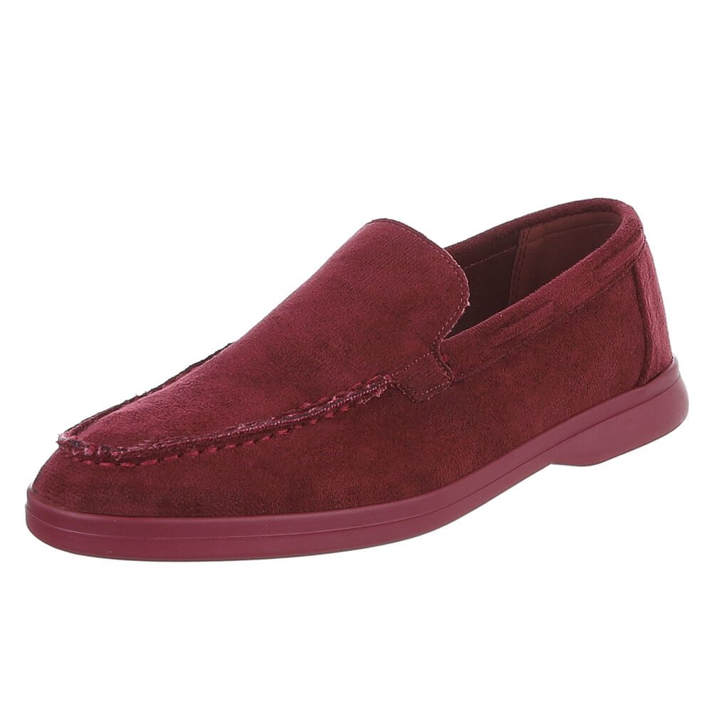 Ital-Design Eleganter Damen Slip-On Schuh mit hohem Tragekomfort Slipper (90927365) Blockabsatz Mokassins in Weinrot