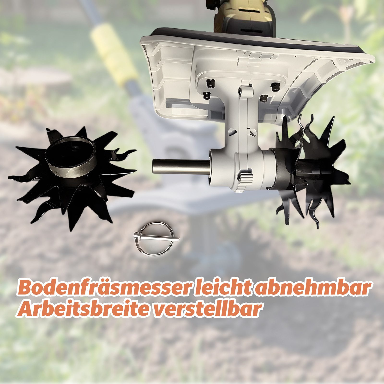Fanztool Akku-Motorhacke 20V/4.0Ah Akku,23cm Arbeitsbreite,16 cm Arbeitstiefe, Akku Gartenfräs – Bild 5 von 5