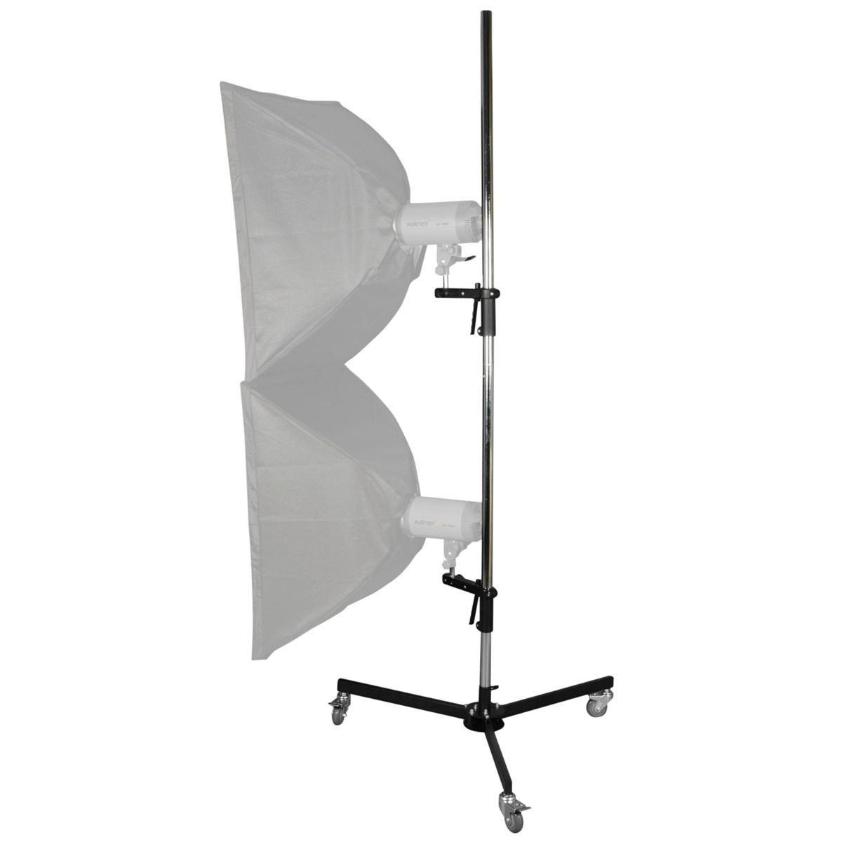 walimex pro Roll-Stativ, 223cm, mit 2 Klemmhaltern Lampenstativ