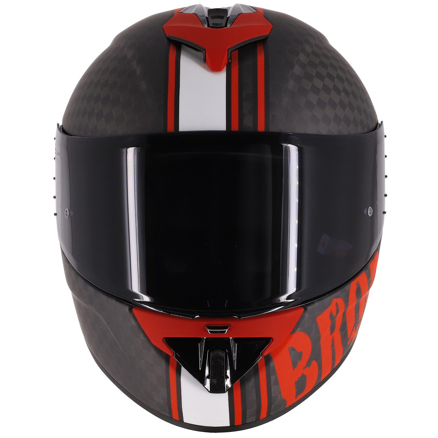 Broken Head Motorradhelm BeProud Race Pro Carbon Red (Mit schwarzem Visier), Mit Spoiler