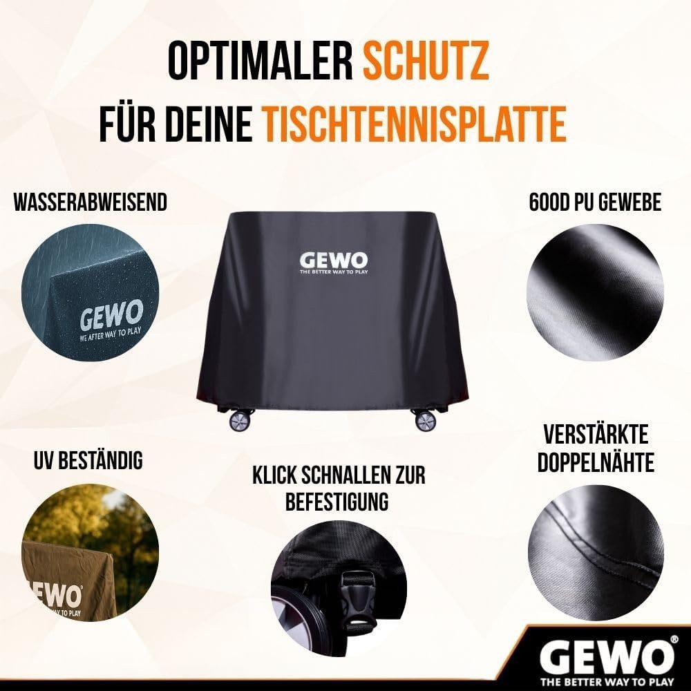 Gewo Tischtennisplatte Abdeckung Outdoor Pro, schwarz, Abdeckhaube für Tischtennistisch (1-tlg)