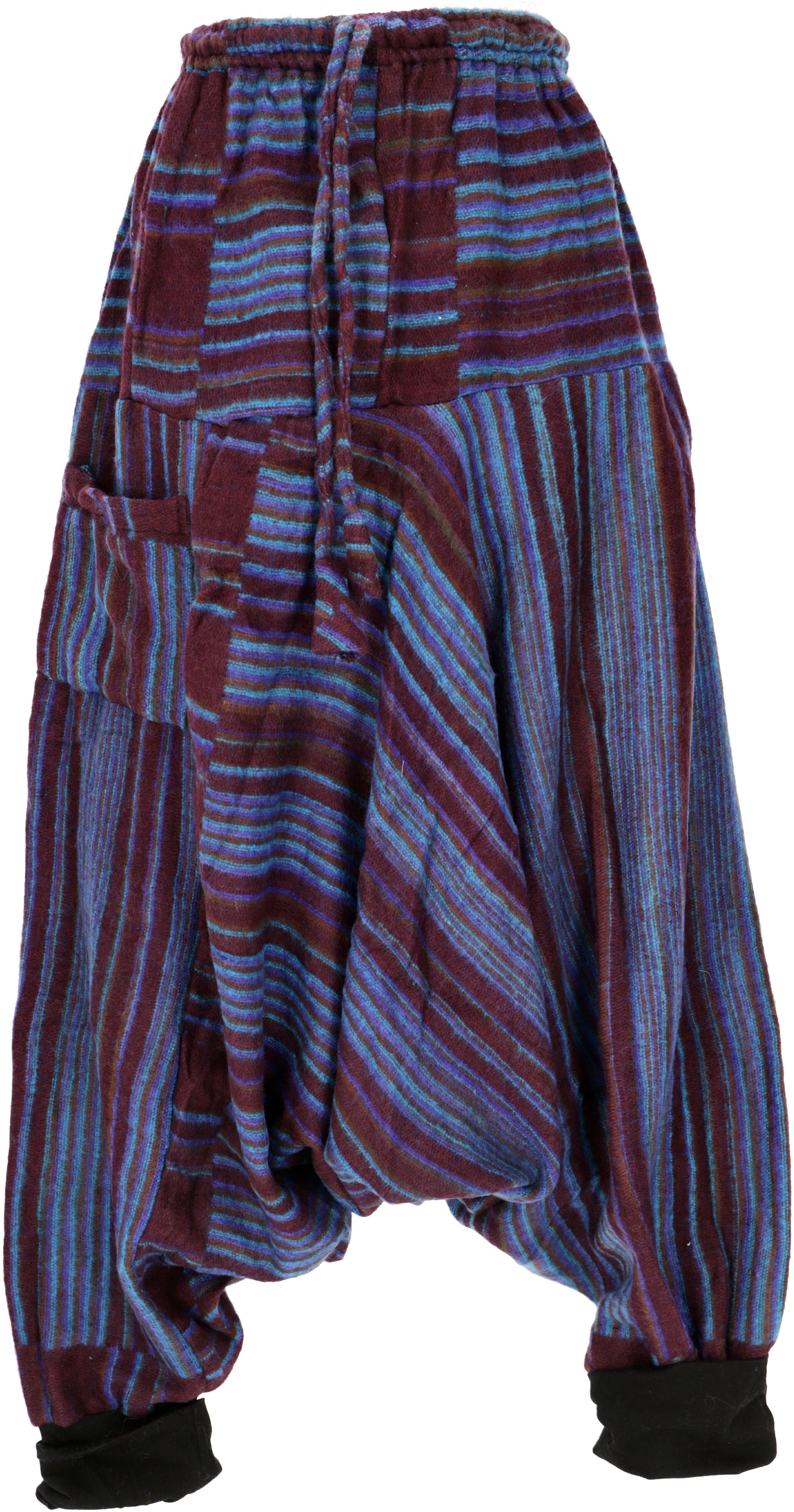 Guru-Shop Relaxhose Flauschige Haremshose, Boho Pluderhose,.. Ethno Style, alternative Bekleidung