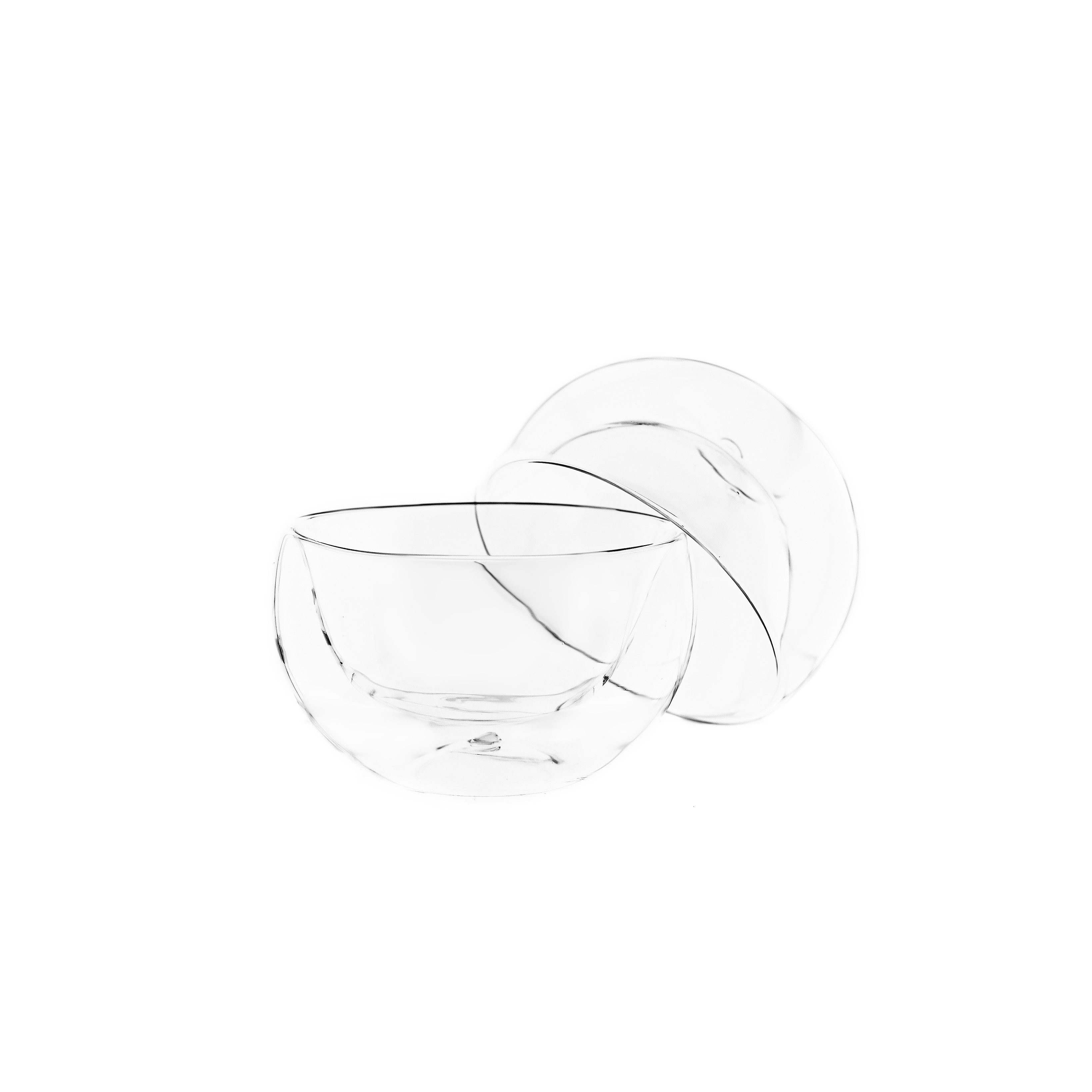Almina Dessertschale 2er Set. aus Glas im eleganten Design - 250 ml, (Packung, 2-tlg), Doppelwandig, 250 ml – Bild 2 von 5