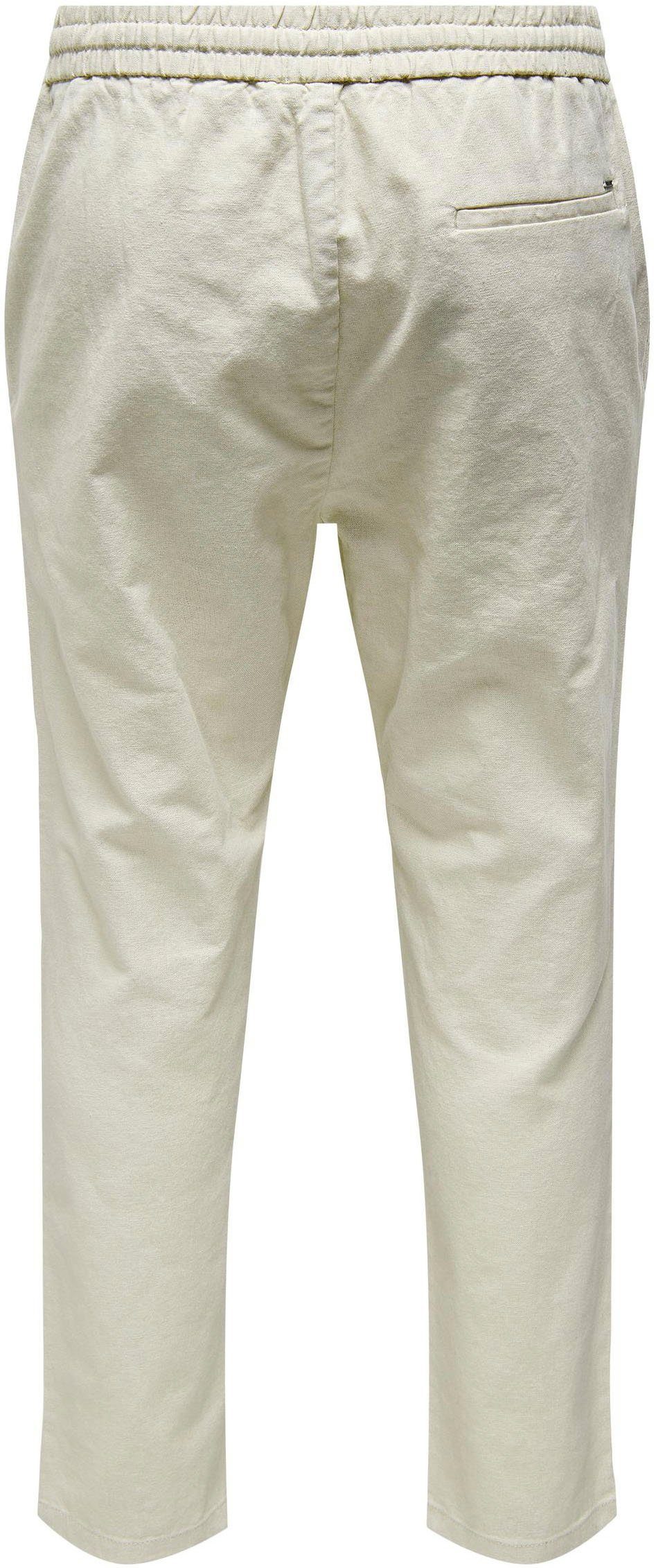 ONLY & SONS Lining CROP PNT Silver Stoffhose mit ONSLINUS NOOS 0007 Leinen LIN COT