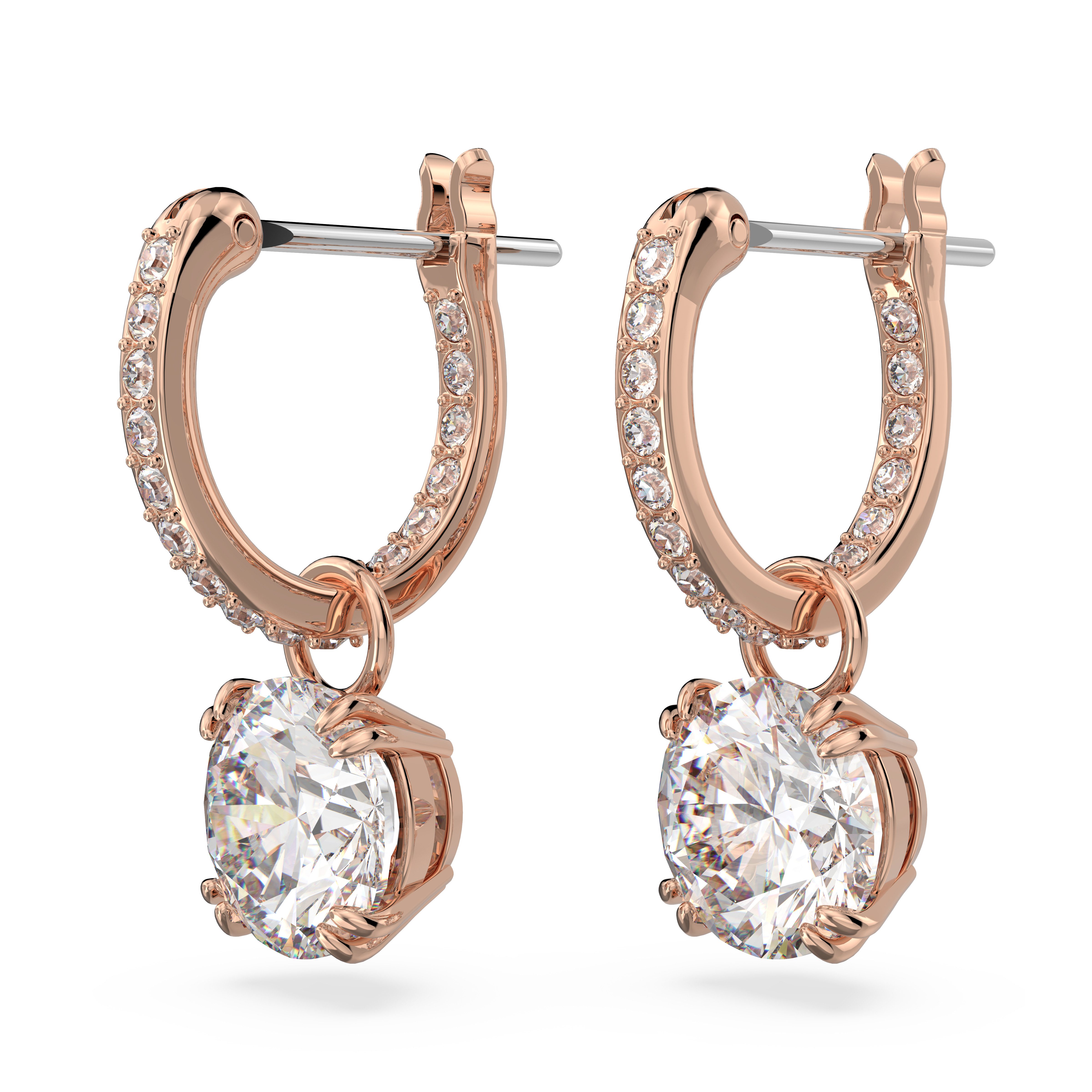 Swarovski Paar Ohrhänger Stilla Round, mit Swarovski® Kristall - Einhänger abnehmbar