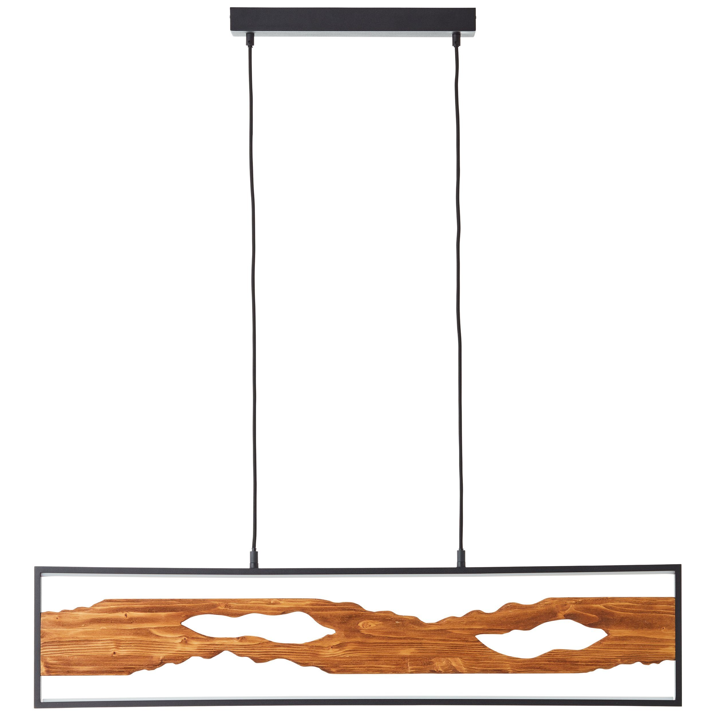Brilliant LED Pendelleuchte Chaumont, LED fest integriert, Warmweiß, Breite 100 cm, 2300 lm, kürzbar, Aluminium/Metall/Holz, schwarz/holz