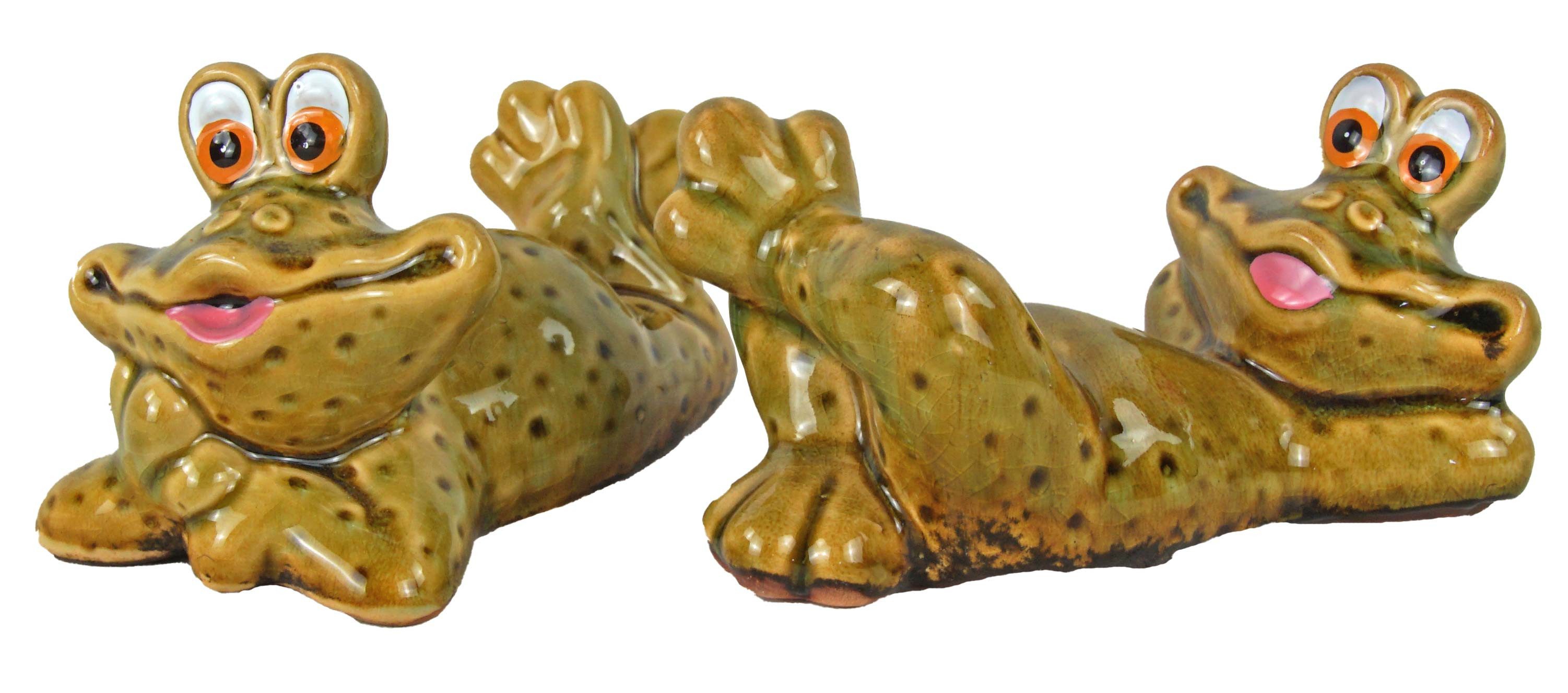 Eurosouvenir Dekofigur Entspannter Charme für Zuhause: Deko-Frösche aus Porzellan - 2 tlg. (Set, 2 St., 2er Set), Tierfigur
