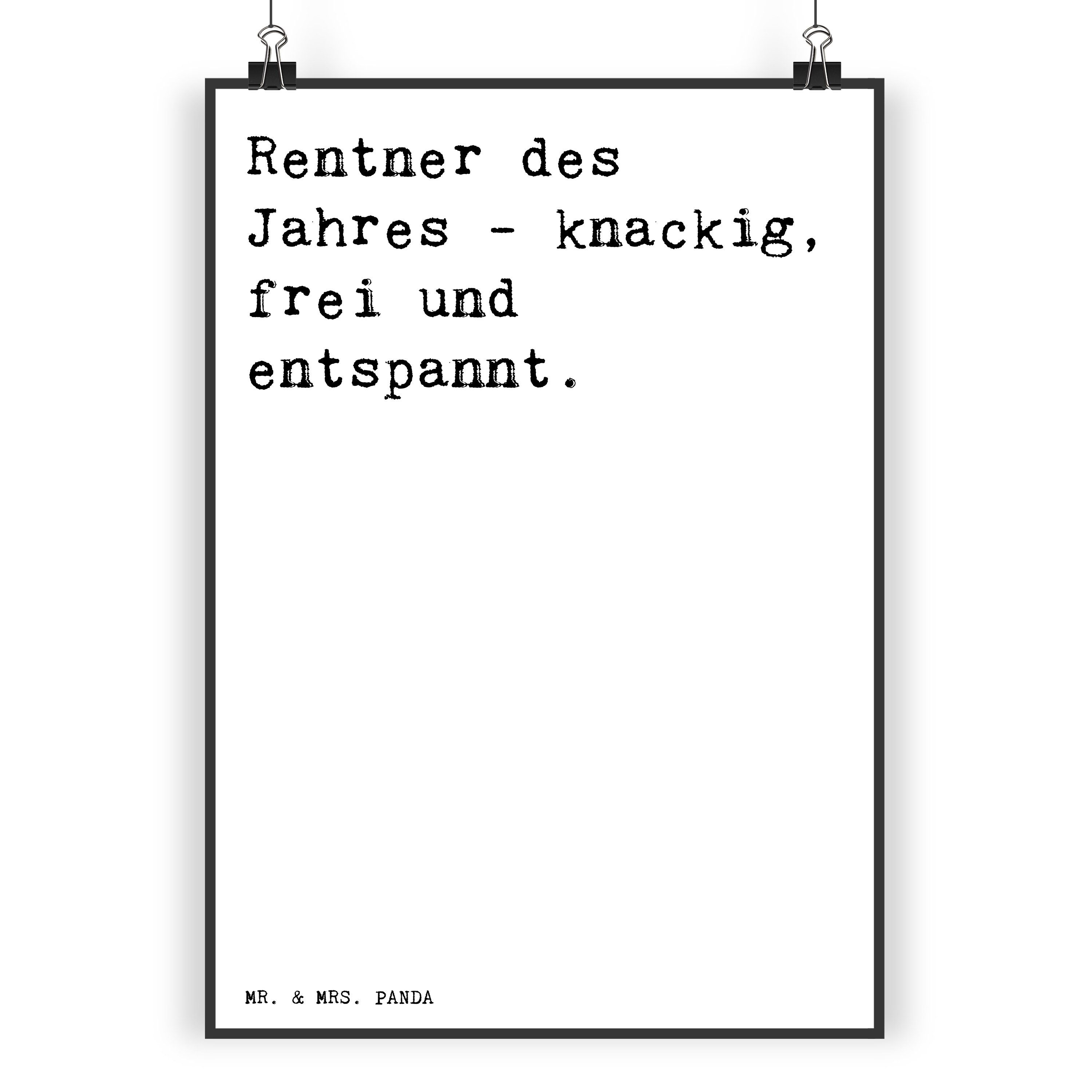 Mr. & Mrs. Panda Poster DIN A4 Rentner des Jahres Weiß