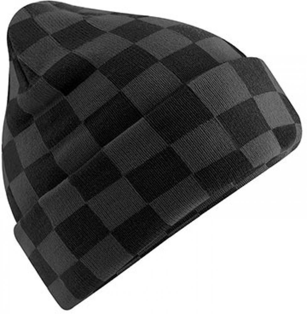 Bommelmütze Checkerboard Beanie Mütze