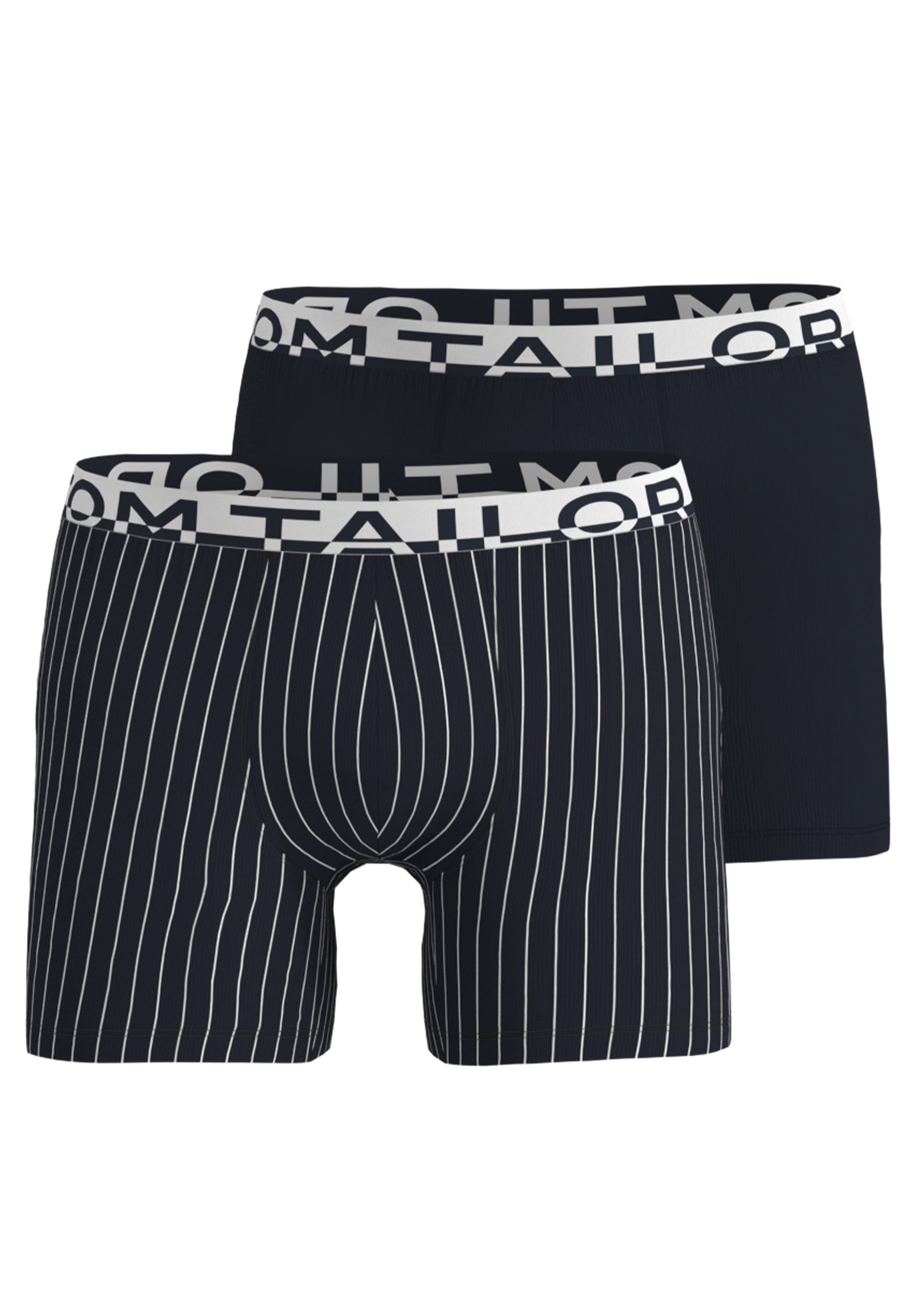 Langer Boxer TOM TAILOR Herren Long-Pants blau bedruckt 2er Pac