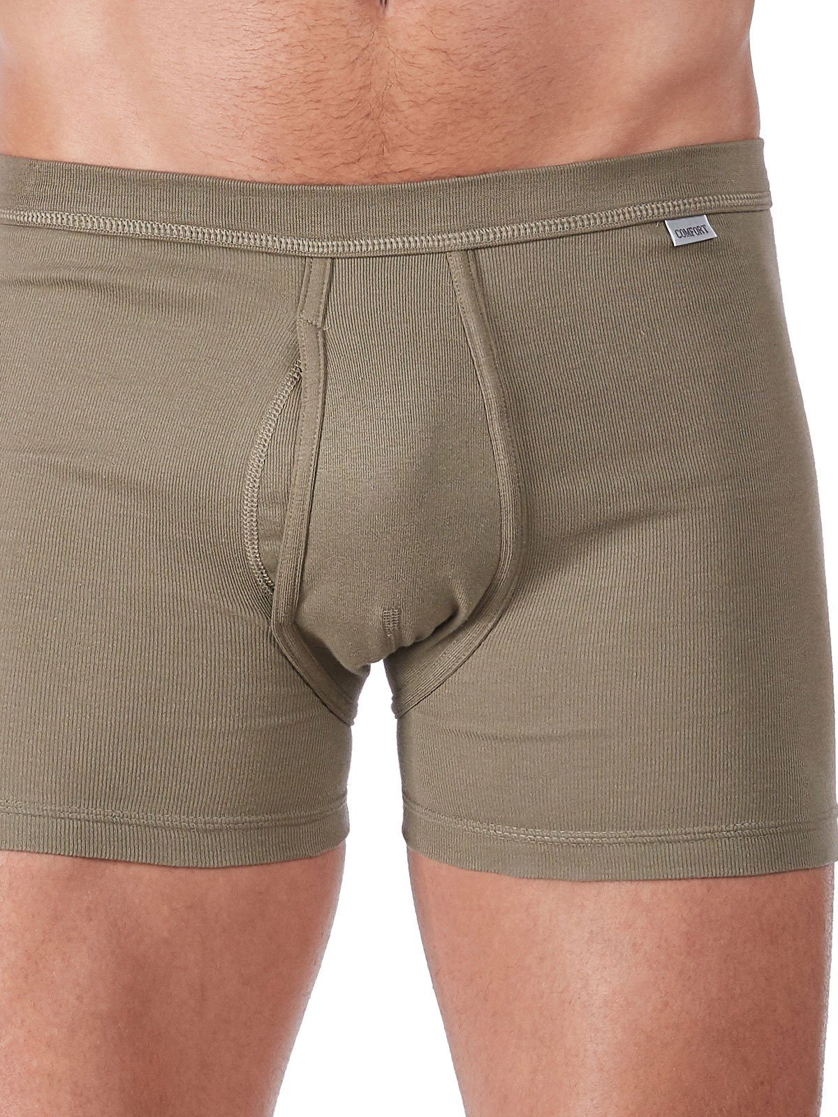 HUBER Retro Pants Herren Pant kurz mit Eingriff Cotton Fine Rib (Stück, 1-St) mit eingriff