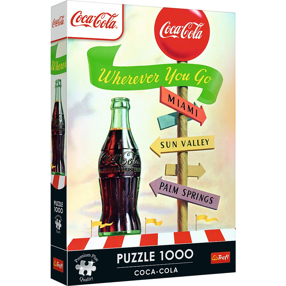 Trefl Puzzle Trefl, Coca Cola Wherever you're going, 1000 Teile Puzzle, 1000 Puzzleteile