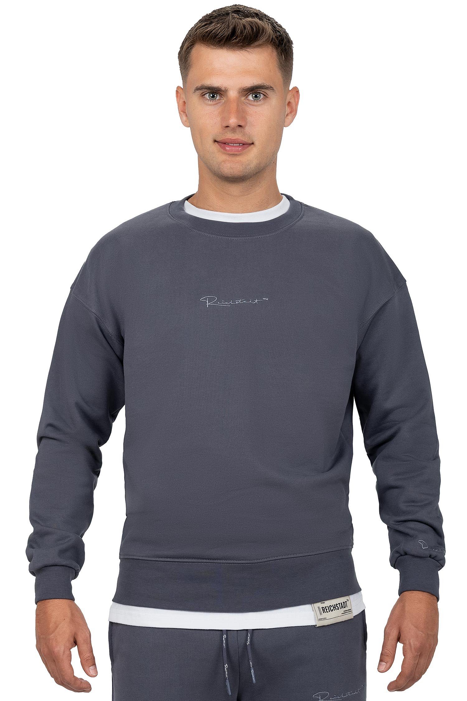 Reichstadt Sweatshirt Casual Basic Pullover 23RS037 (1-tlg) mit Eleganten Details