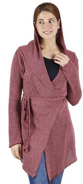 Guru-Shop Langjacke Pixi Wickel-Strickjacke - altrosa