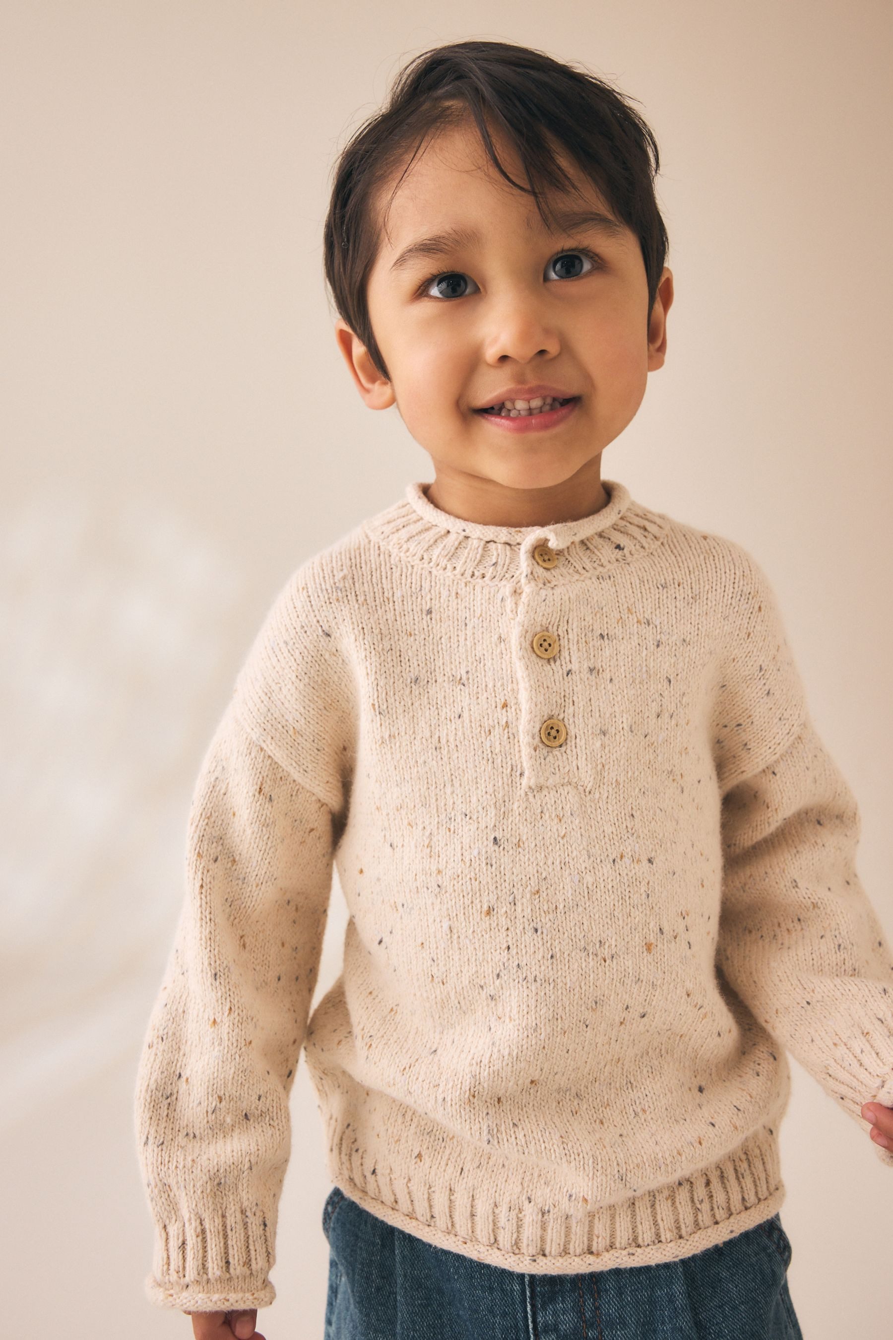 Next Strickpullover Strickpullover mit Henley-Kragen (1-tlg)