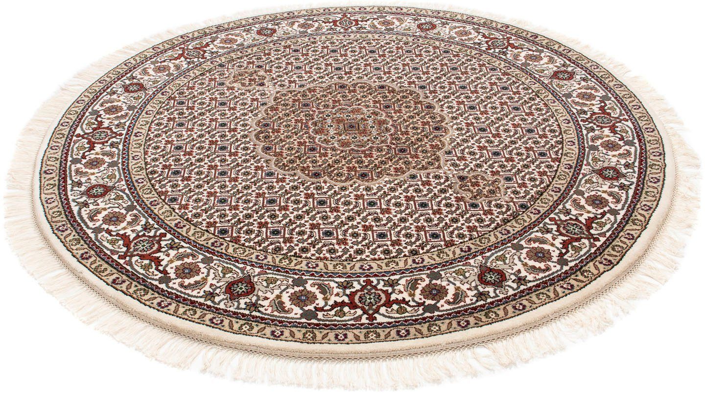 Orientteppich Perser - Täbriz rund - 150 x 150 cm - mehrfarbig, morgenland, rund, Höhe: 10 mm, Wohnzimmer, Handgeknüpft, Einzelstück mit Zertifikat