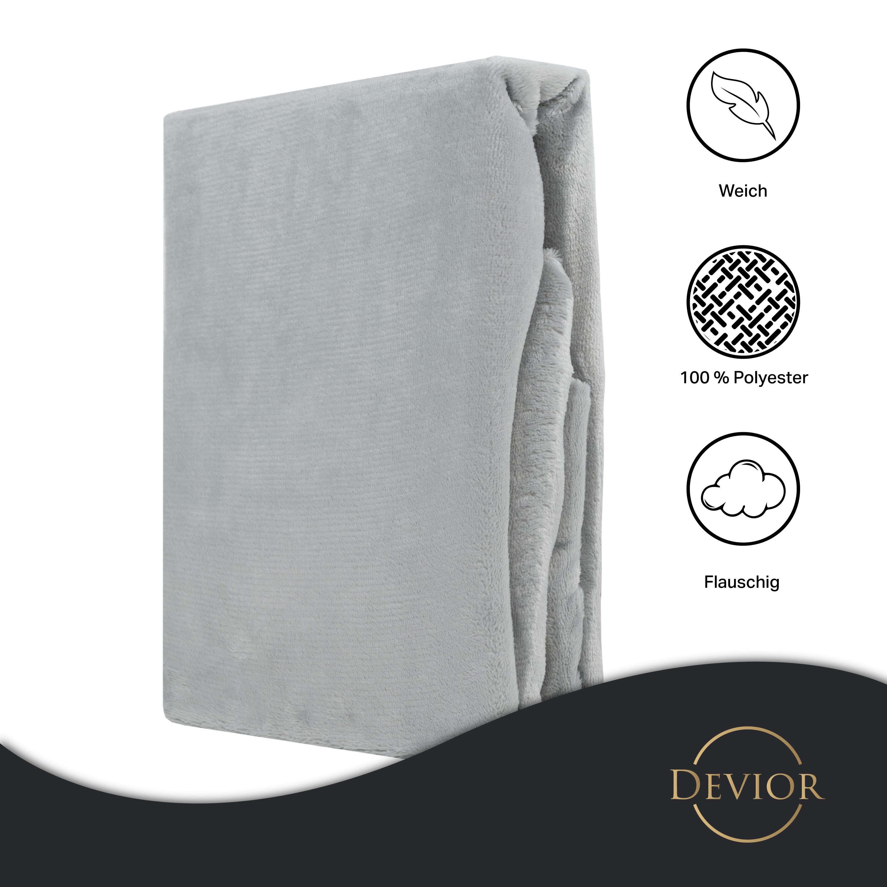 Devior Spannbettlaken aus 100% Nicki-Plüsch mit Cashmere-Touch, 190 g/m² mit Einlaufschutz, Nicki, Gummizug: Rundumgummizug, für Standardmatratzen bis 22cm - Sp – Bild 3 von 5