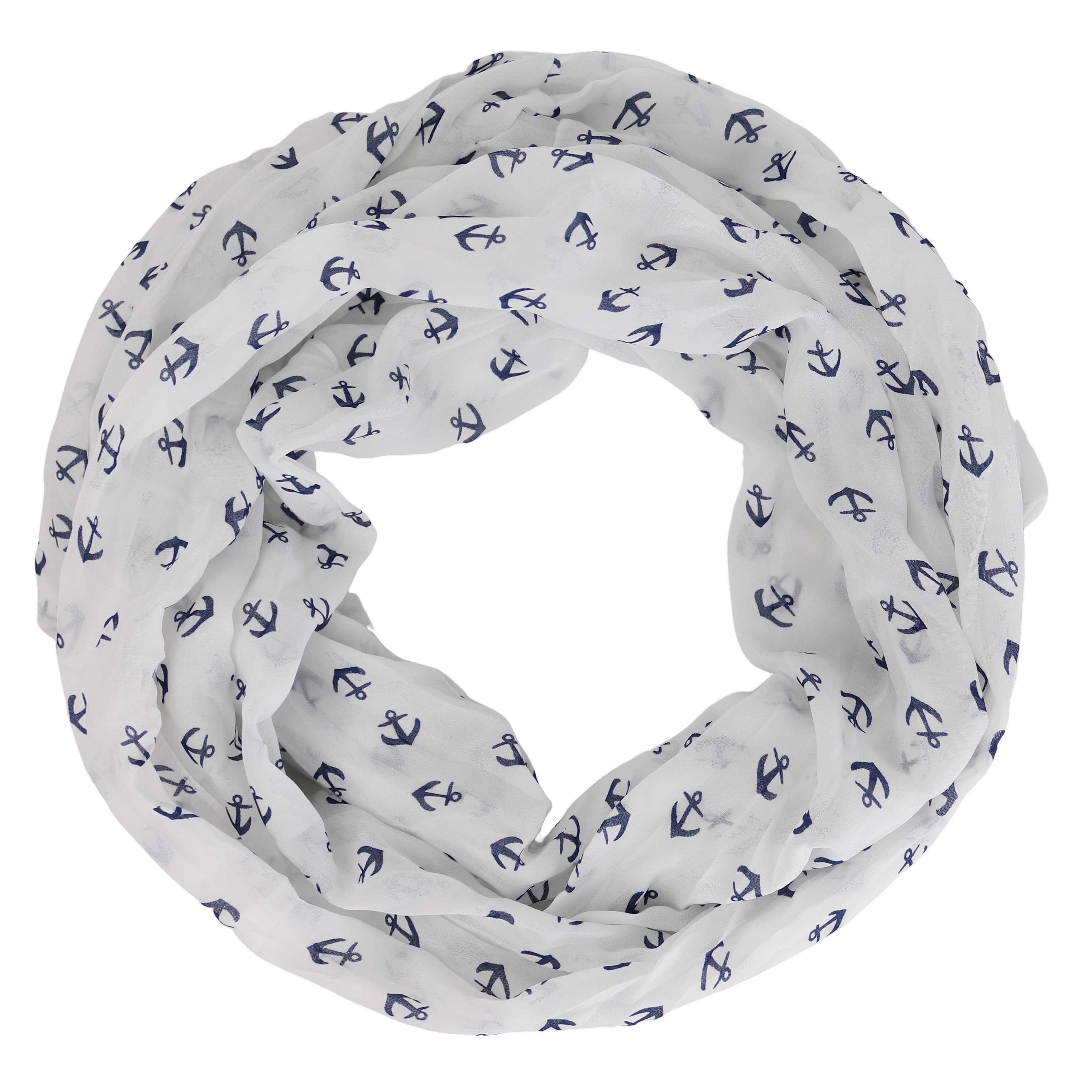 MIRROSI Loop Damen Schal mit Anker-Muster Weich, Damen Halstuch Stola ideal günstig online kaufen