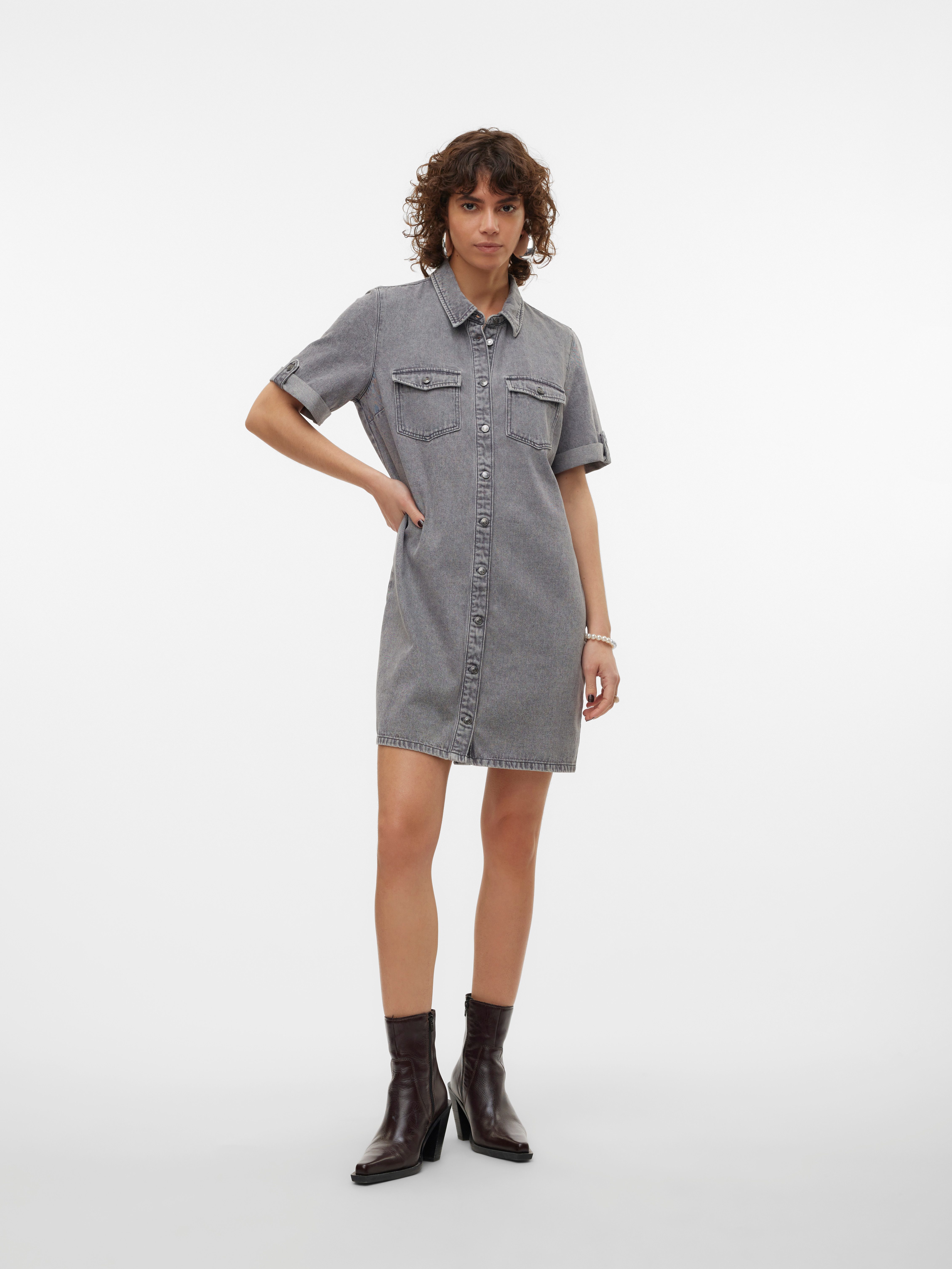 Vero Moda Jeanskleid VMJENNIE SS SHORT DENIM DRESS NOOS