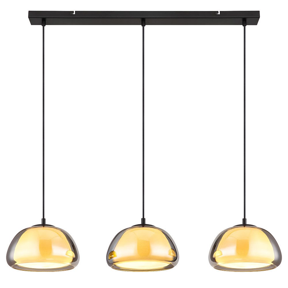 GLOBO LIGHTING Hängeleuchte, Leuchtmittel nicht inklusive, Pendelleuchte Wohnzimmerlampe Hängelampe Deckenleuchte Glas Rauchfarbe