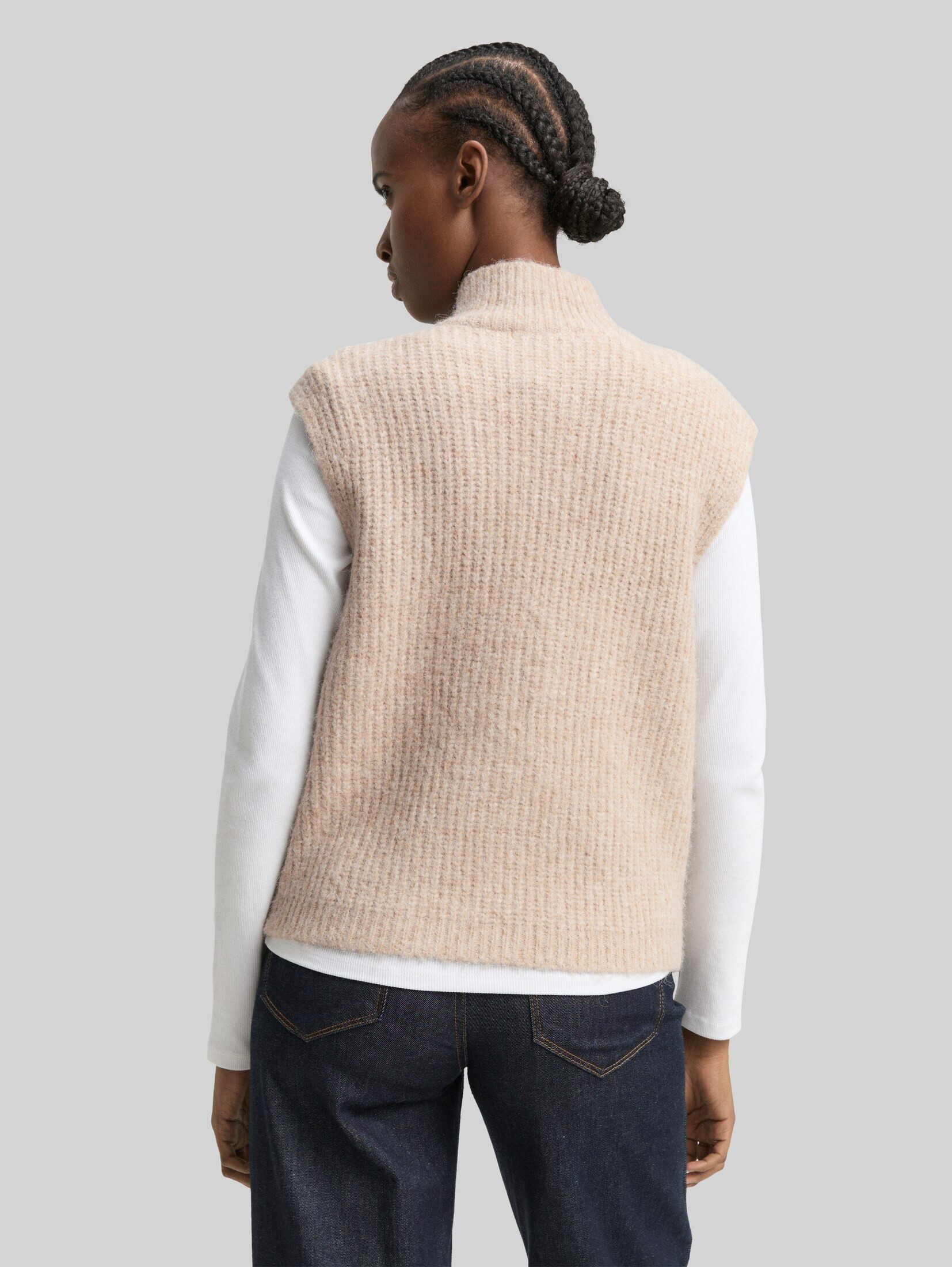 TOM TAILOR Denim Cardigan Pullover & Strickjacken Pullunder mit Stehkragen