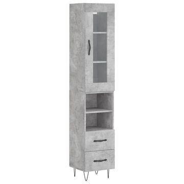 vidaXL Vitrine Highboard Betongrau 34,5x34x180 cm Spanplatte Glas Vitrine