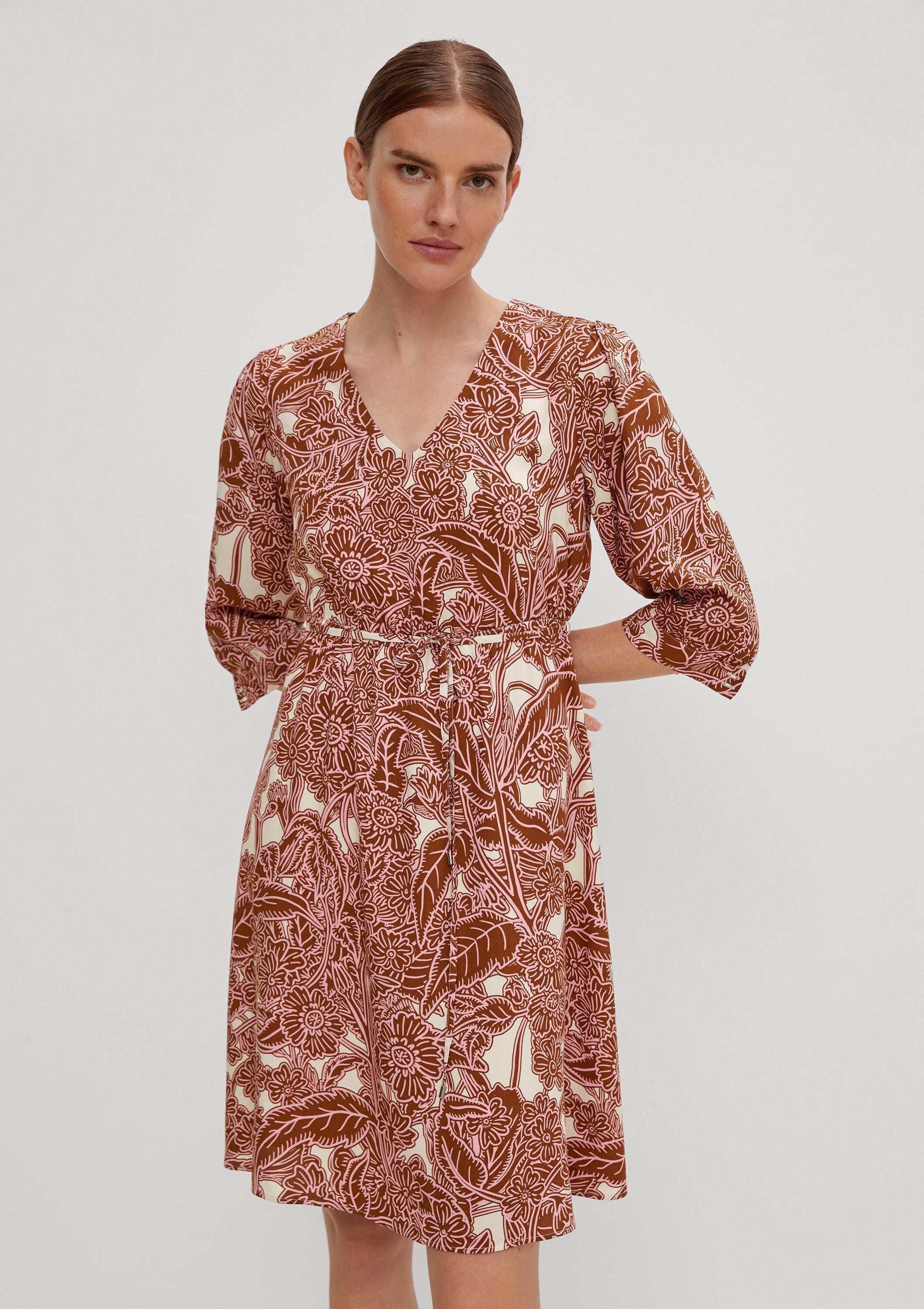 comma Minikleid Kleid Kleid mit Allover-Print