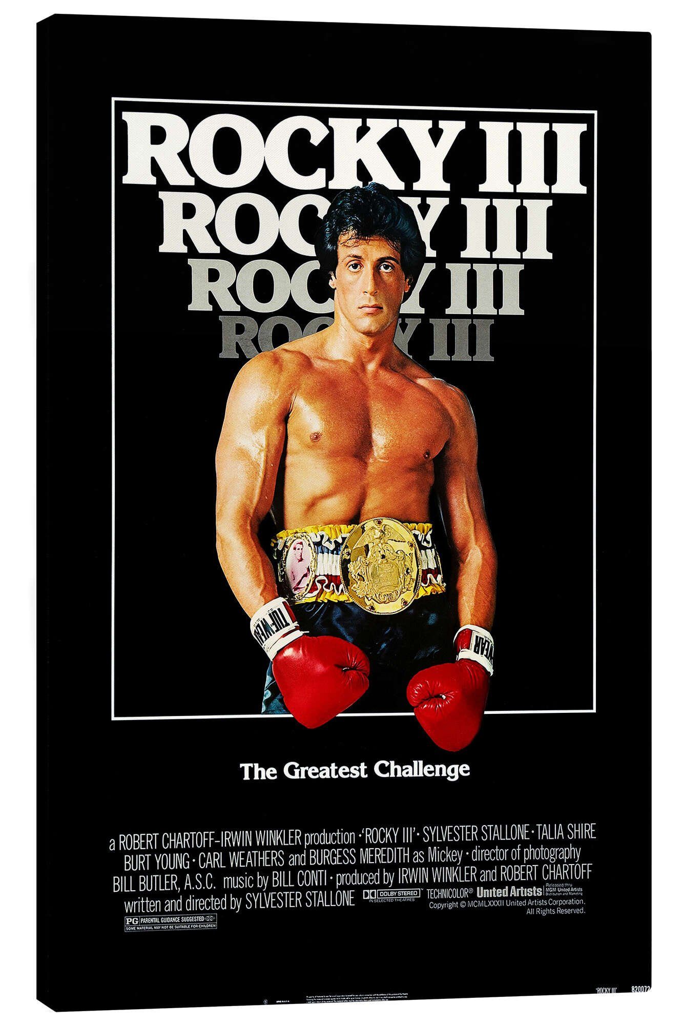 Posterlounge Wandbild Rocky III, Vintage Entertainment Collection, erhältlich als Poster, Leinwandbild, Wandsticker oder Acrylglasbild