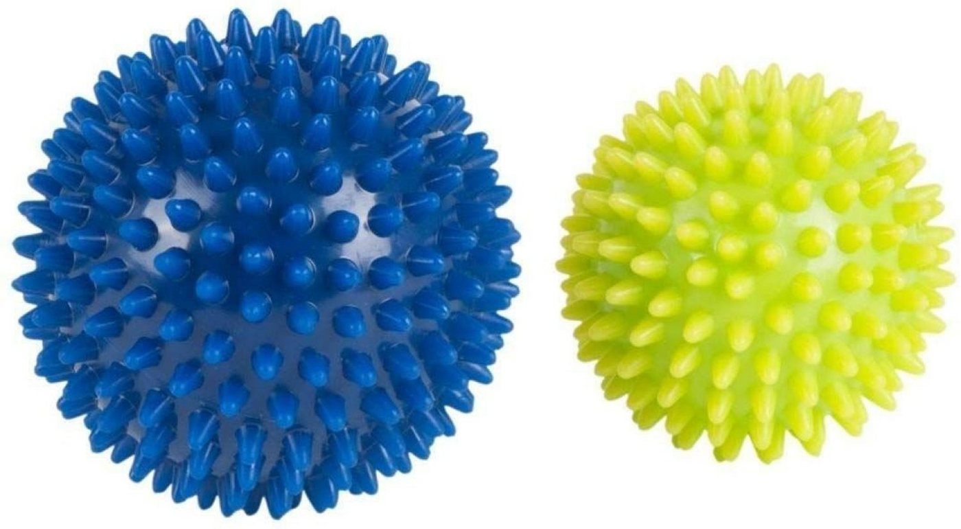 Hudora Massageball Fitness Massage-Ball Noppen 2 St. Reha Sport Gymnastikball lemon/blau 75mm/90mm, 2-tlg., Massageball, Massage