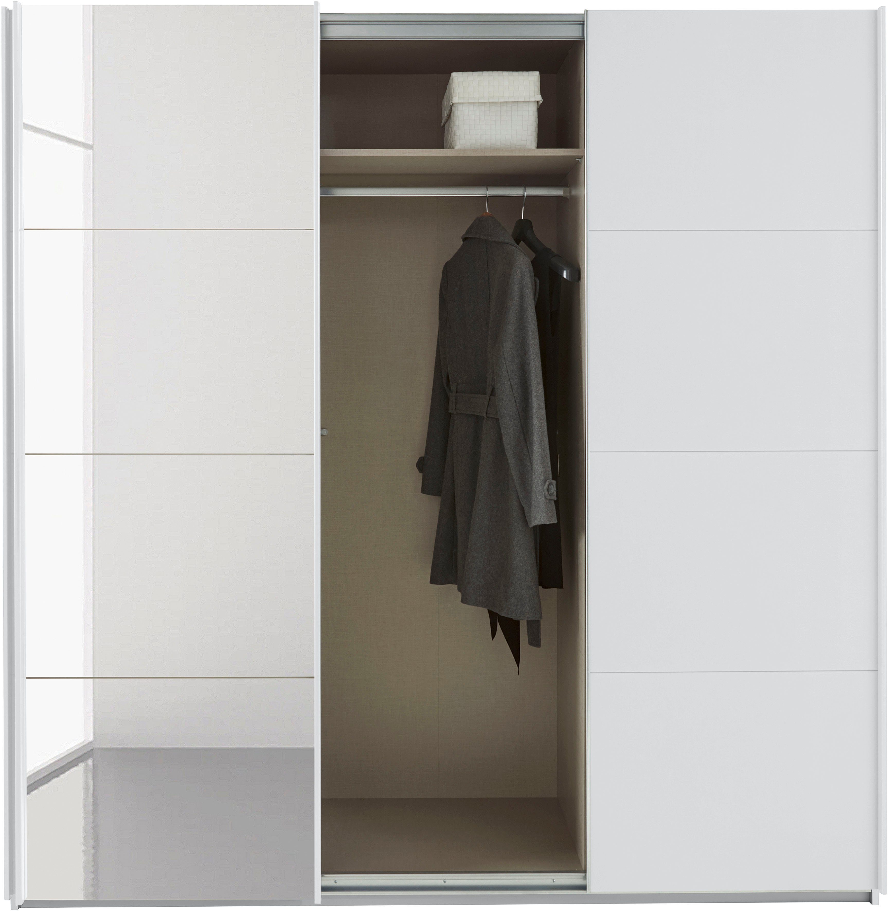 Oteli Böden sowie Schwebetürenschrank Innenschubladen mit Weiß rauch inkl. Wäscheeinteilung 3 zusätzlichen