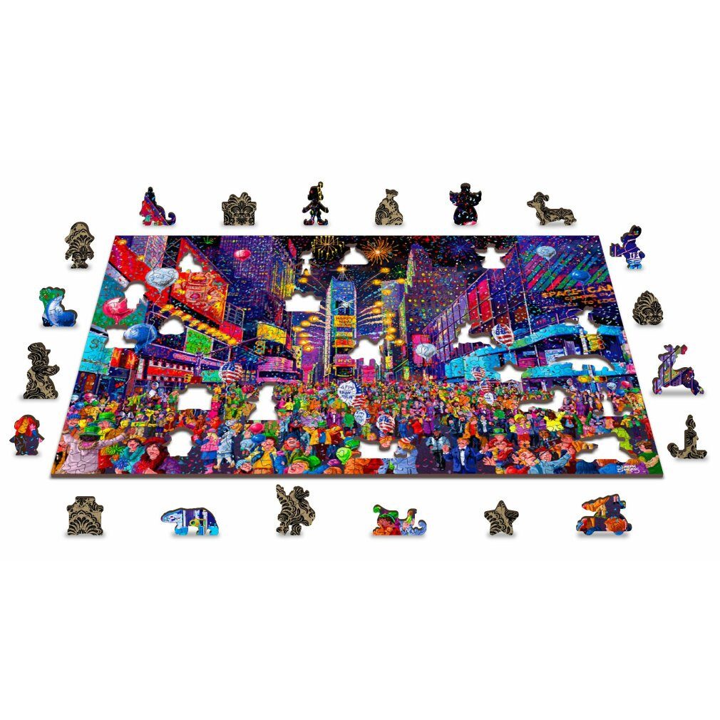 Wooden City Puzzle Holzpuzzle Silvester 2in1, 505 Teile ECO, Puzzleteile