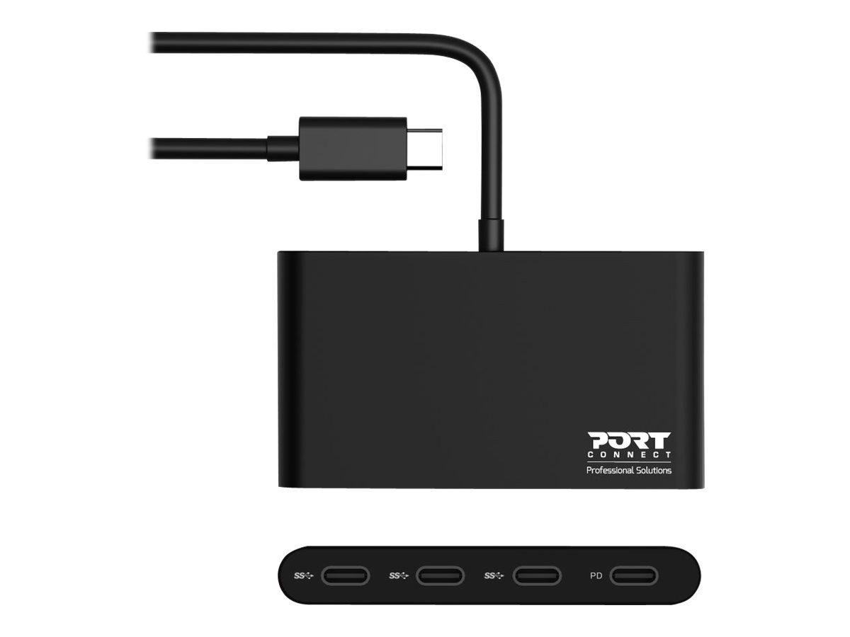 Port USB-Verteiler PORT USB HUB TYPE C,3x USB C, 1x Typ C PD 100W