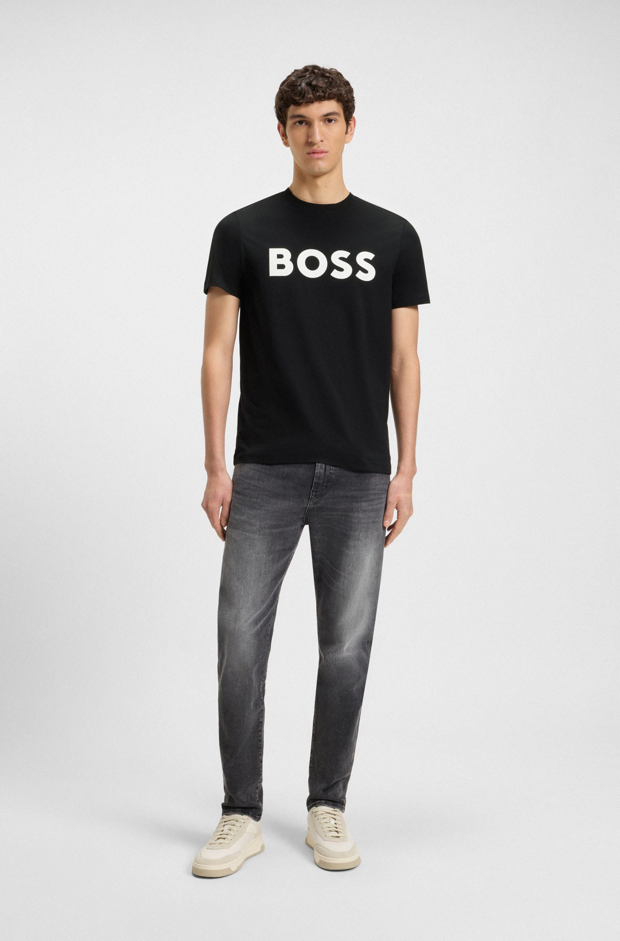 BOSS ORANGE T-Shirt Thinking (1-tlg) Rundhalsausschnitt, Regular Fit, großer Logodruck